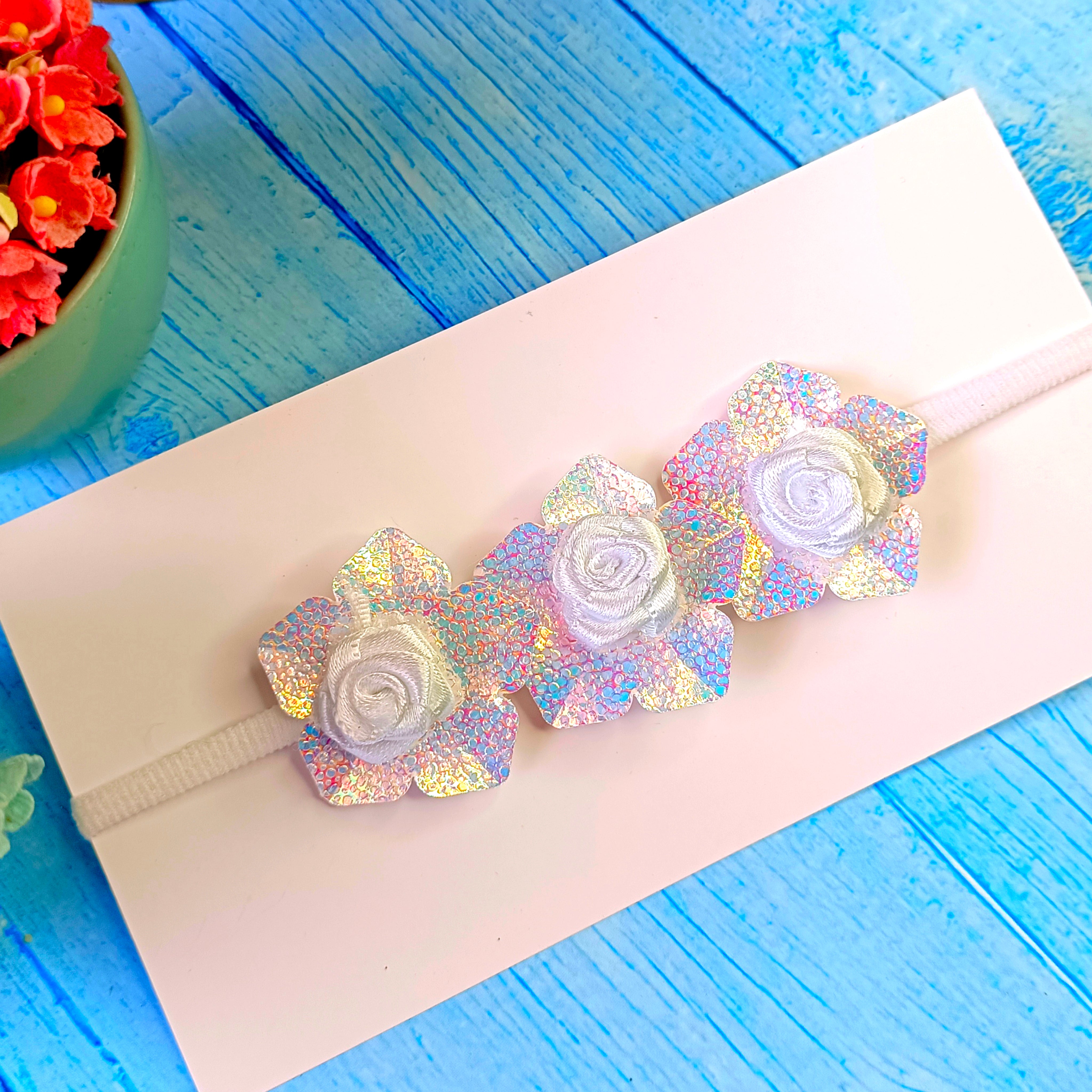 Designer Trio Flower Soft Headband - 3 Colors