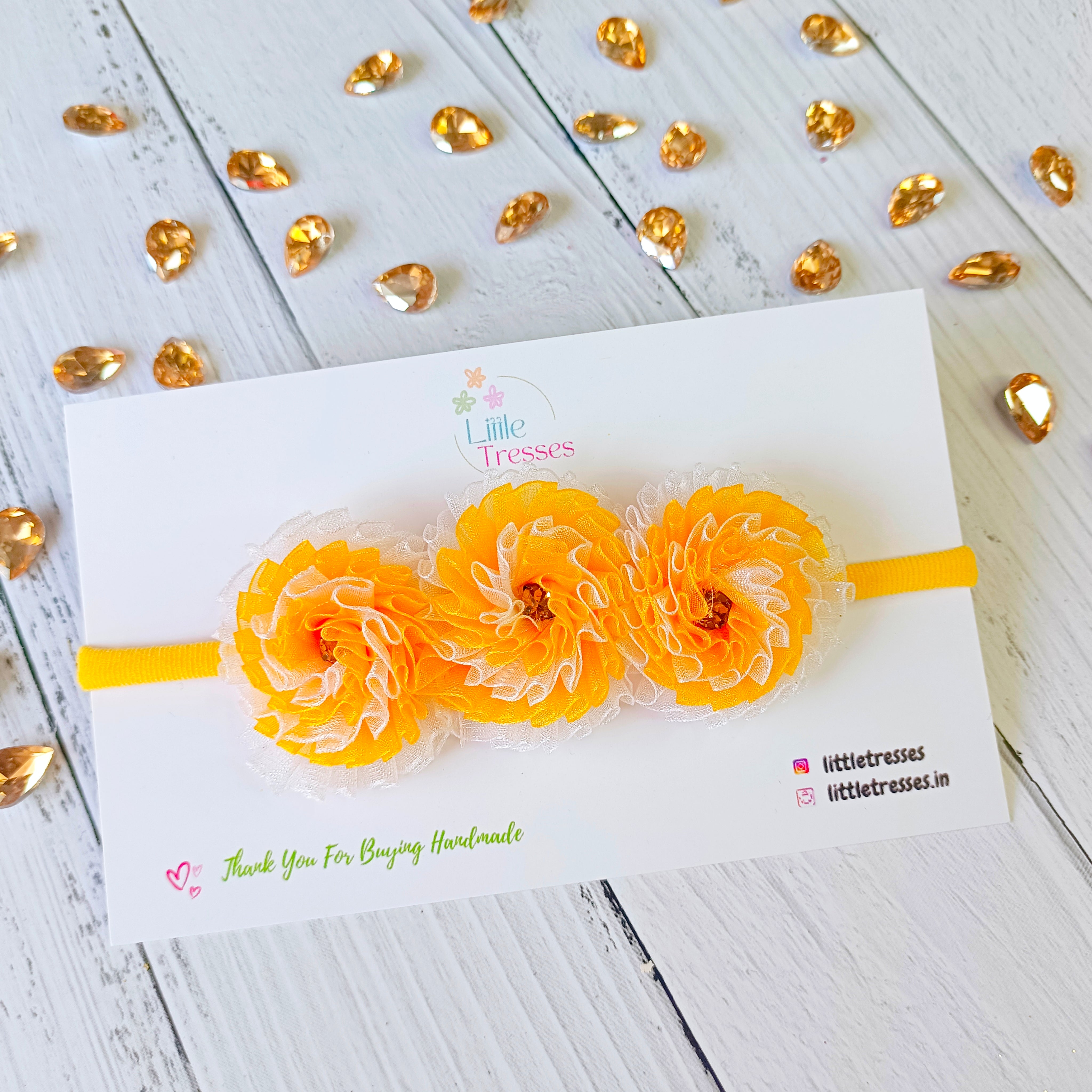 Trio Flower Soft Headband - 4 Colors