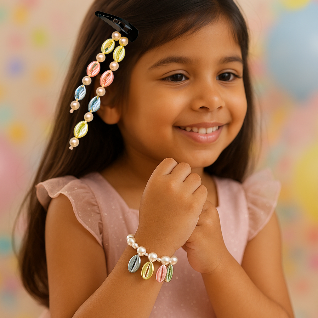 Multicolor Designer Kaudi Clip & Adjustable Bracelet Combo