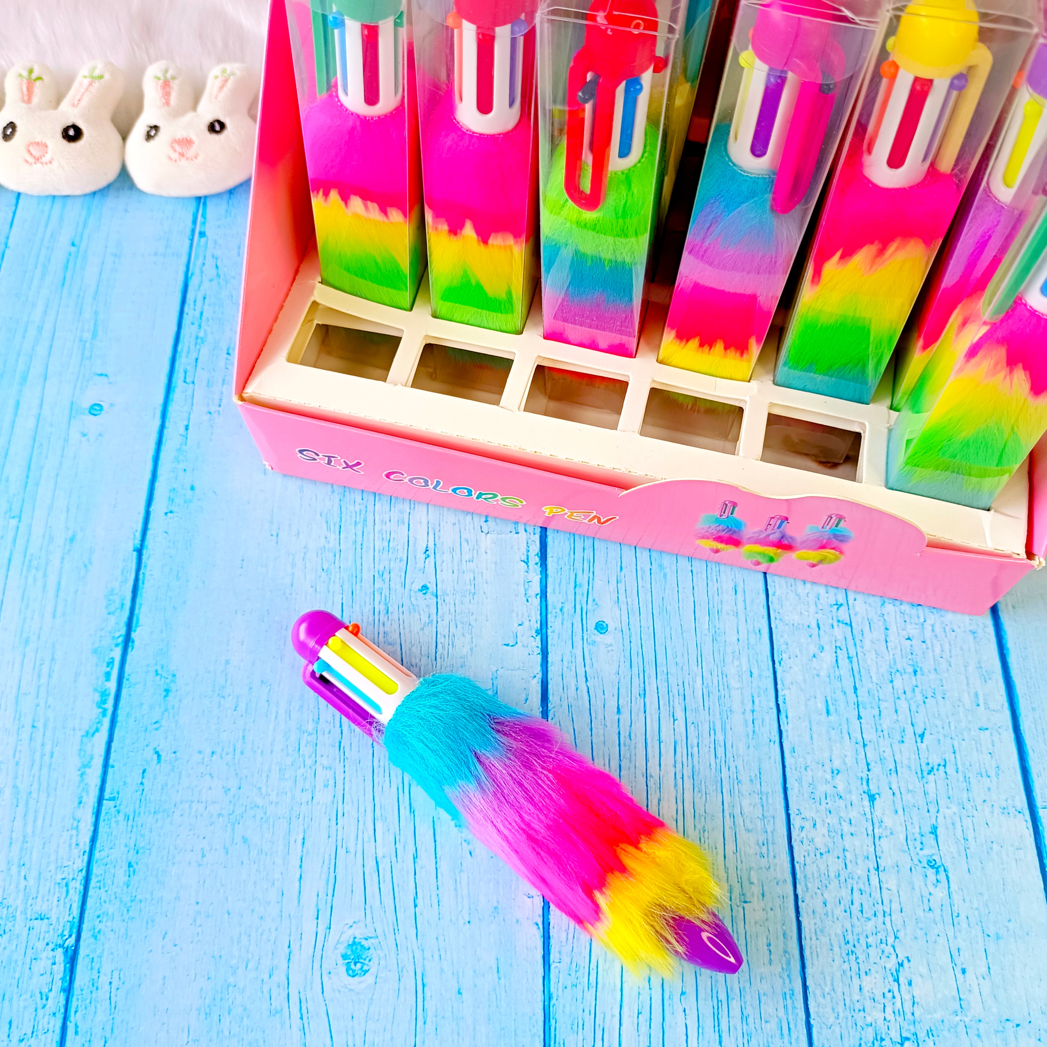 6-in-1 rainbow fur Pen