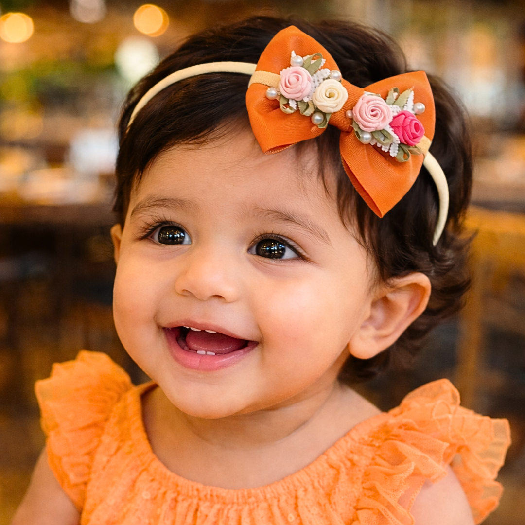 Orange Gulmohar Vibrant Soft Headband