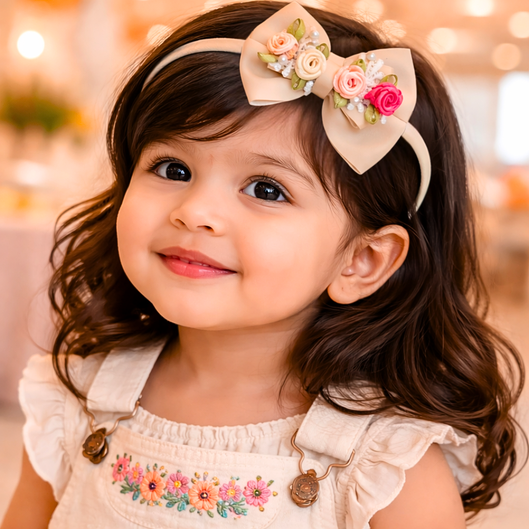 Cream Gulmohar Pastel Soft Headband