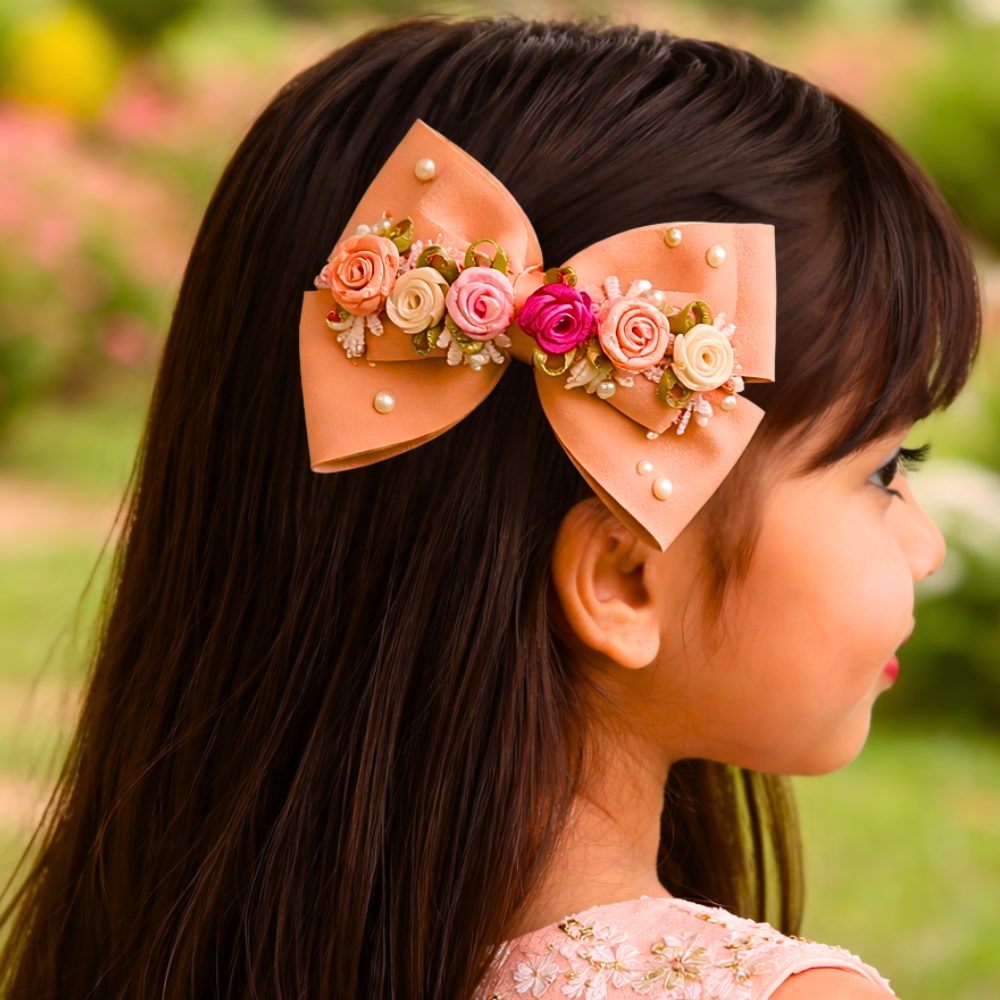 Peach Gulmohar Pastel Alligator Clip