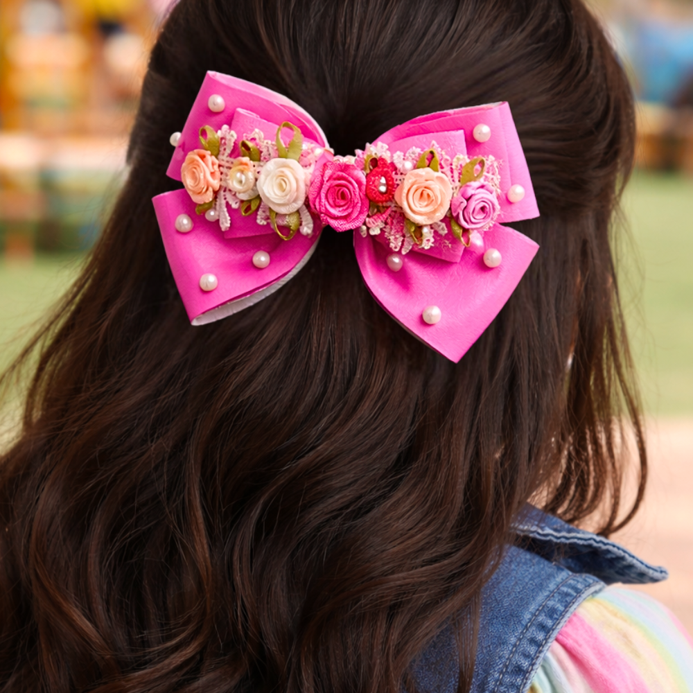 Pink Gulmohar Vibrant Pop Alligator Clip