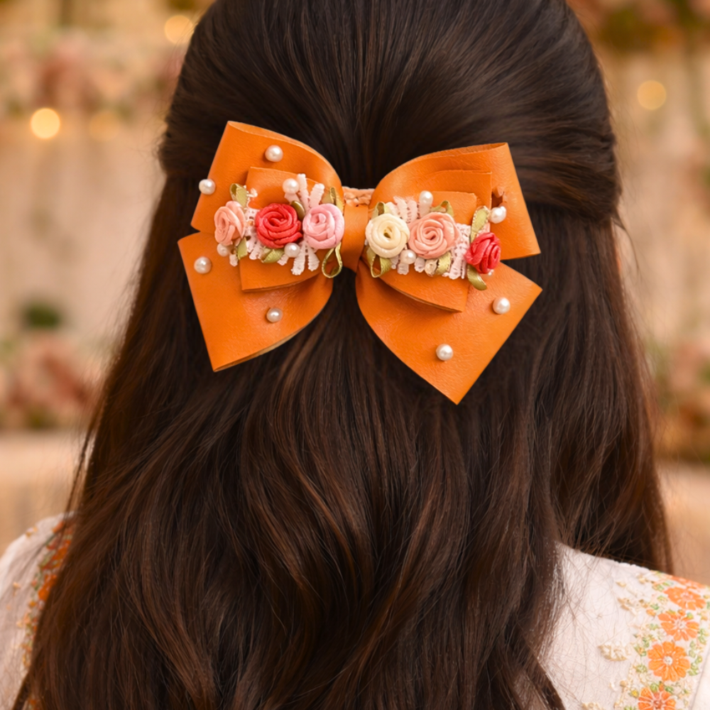 Orange Gulmohar Vibrant Alligator Clip