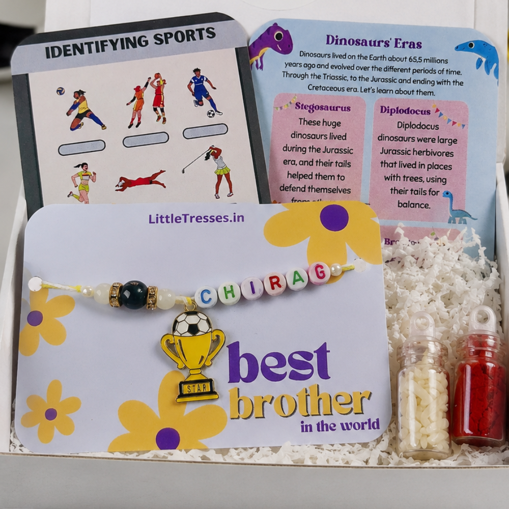 FOOTBALL Enthusiast Bro Personalized Rakhi Box | Custom Name Football Rakhi for Brother
