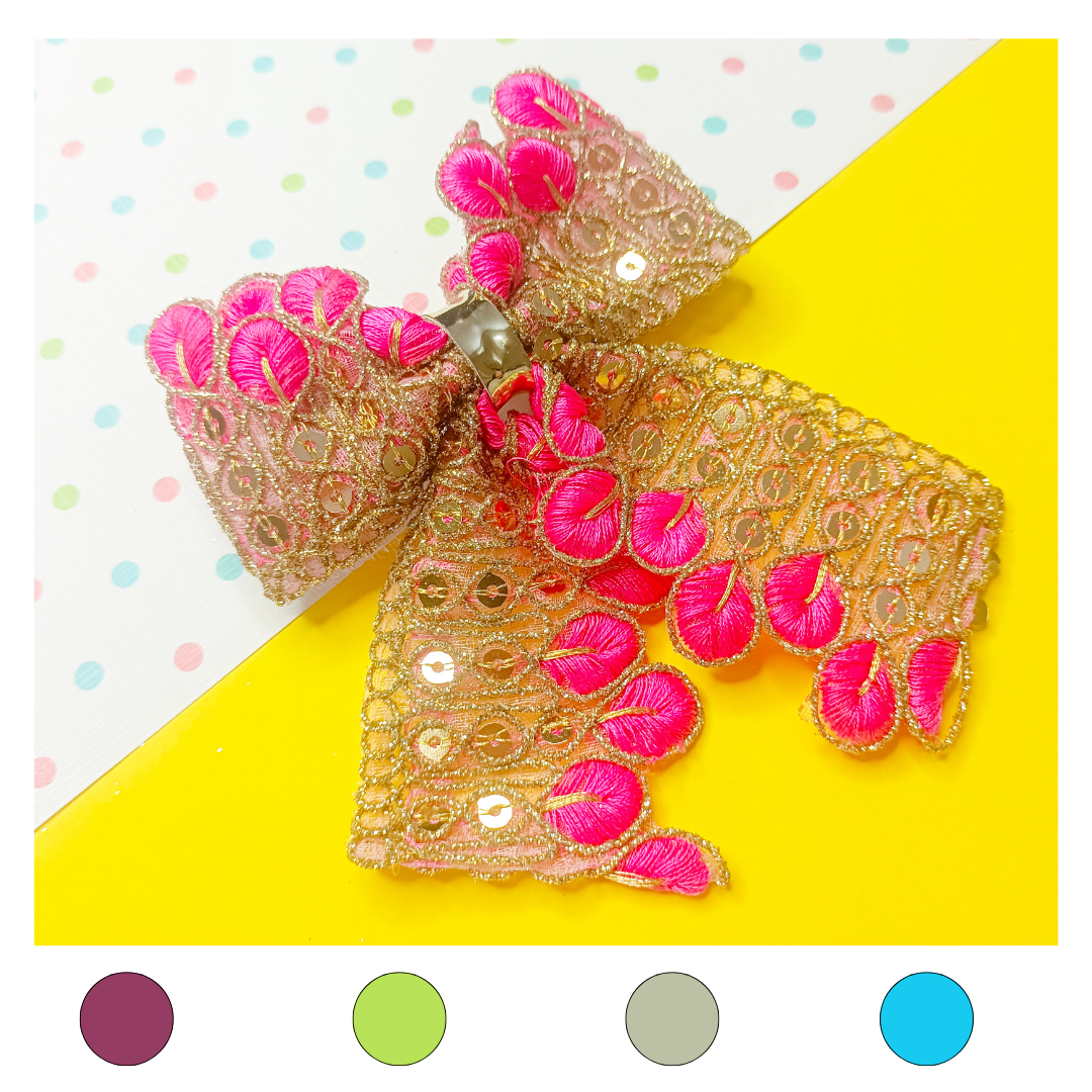 Peacock Feather Piggy Tail Alligator Clip - 5 Colors