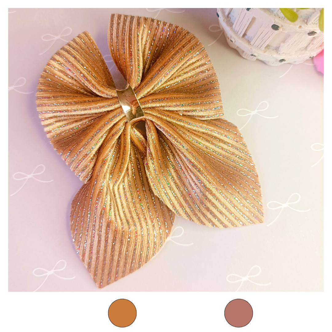 Lil’ Luxe Stripes Piggy Tail Bow Alligator Clip - 2 Colors