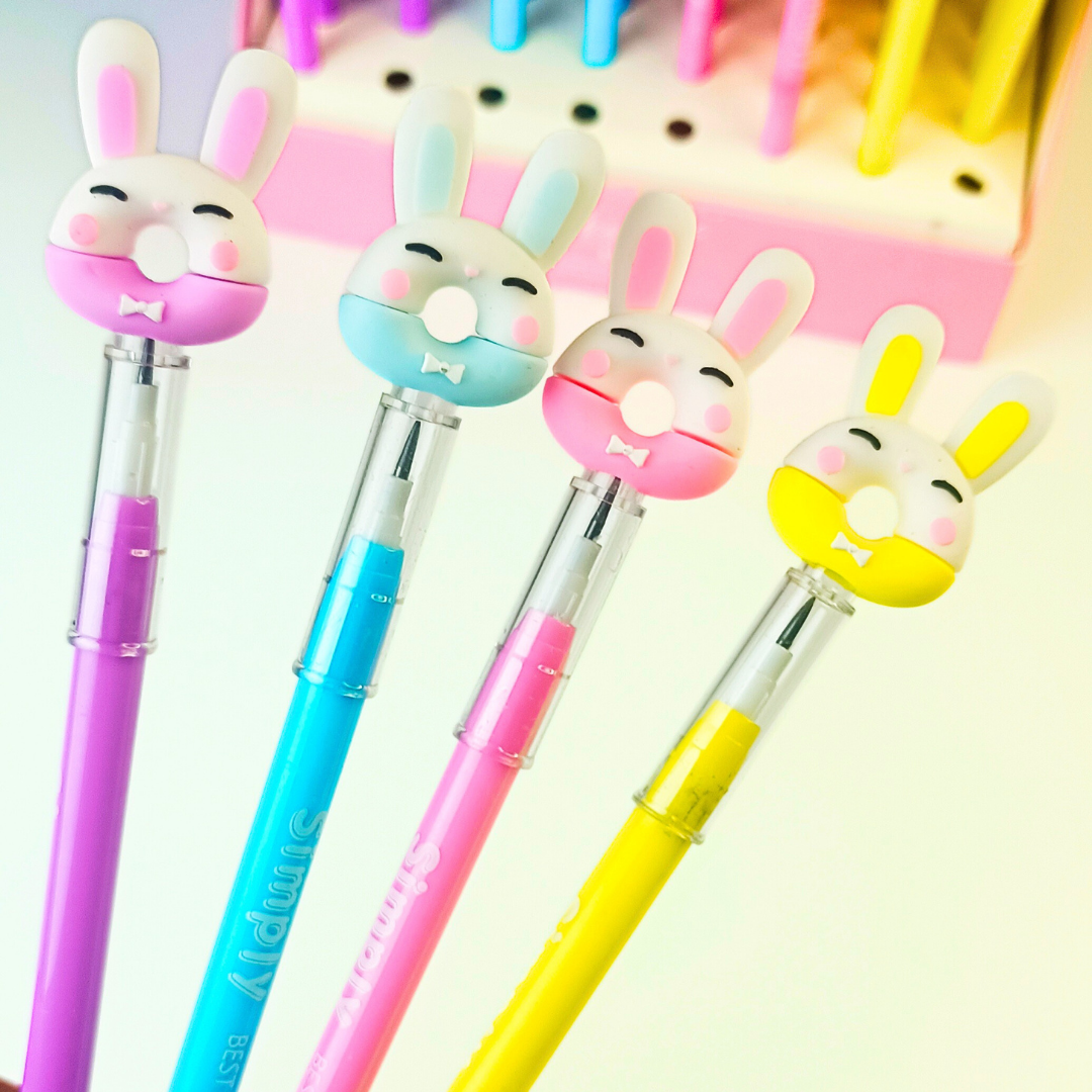 Cute bunny topper pencils for kids – pastel lead pencils