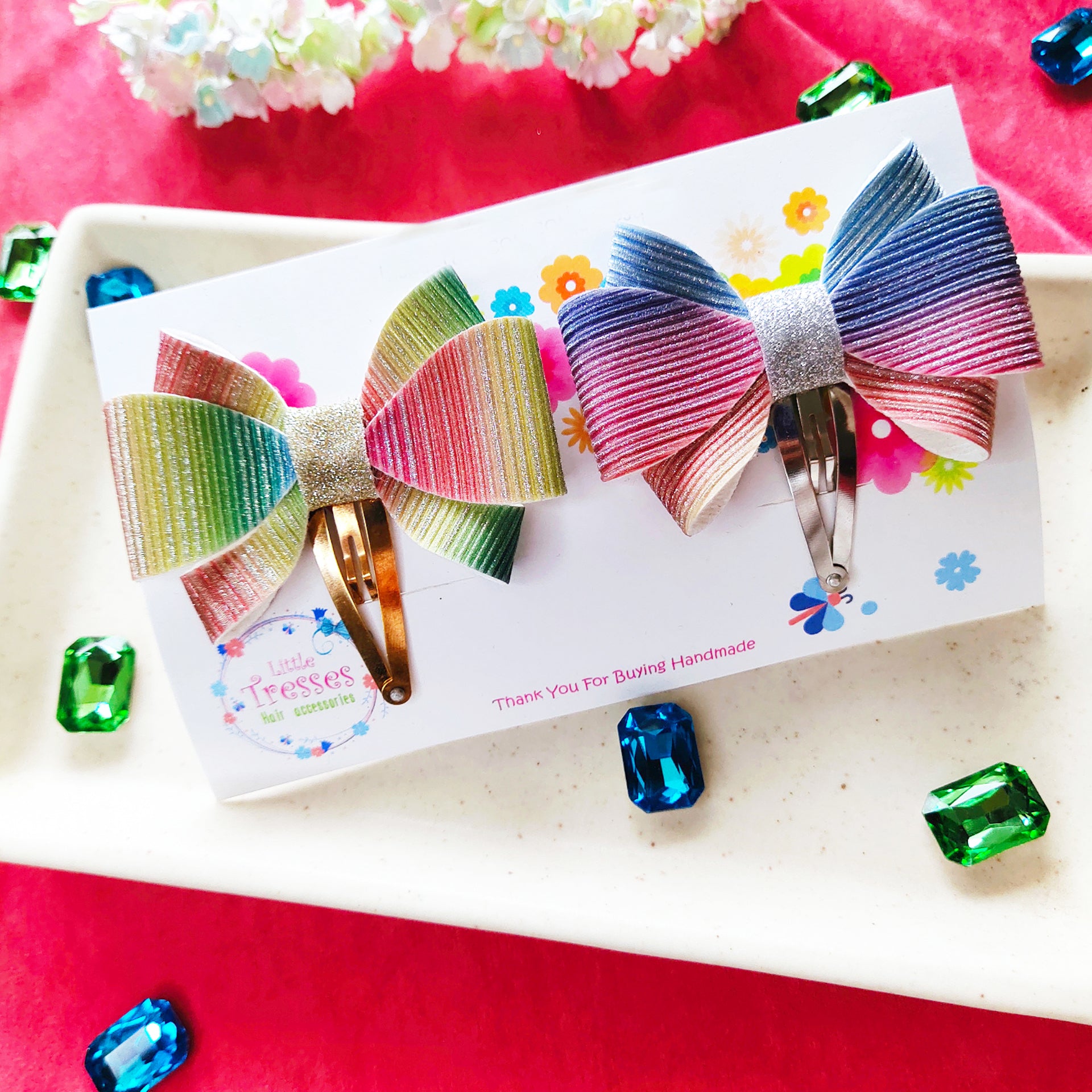 Combo of 2 Butterfly bow clips - Multicolor