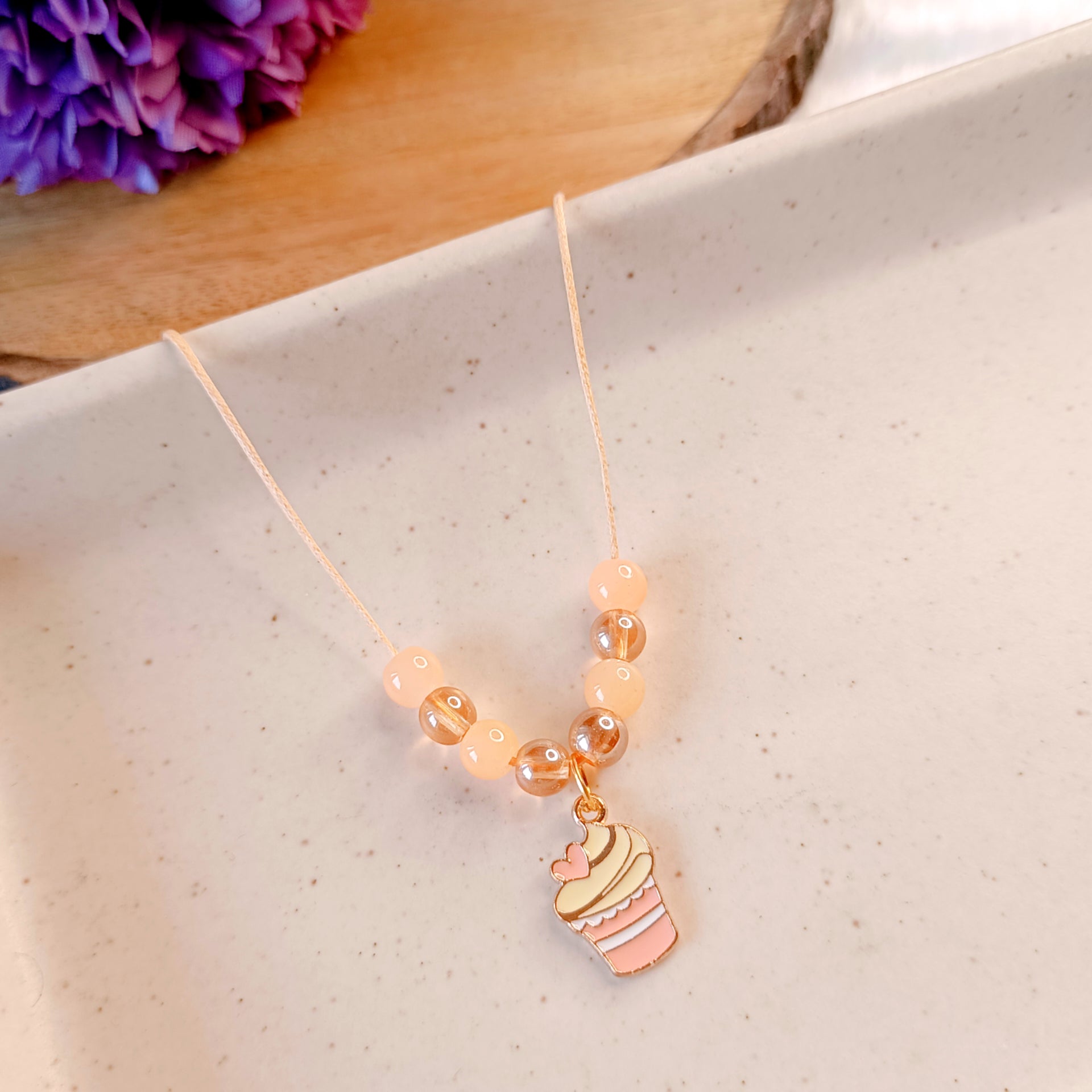 Cupcake Pendant & Bracelet Set