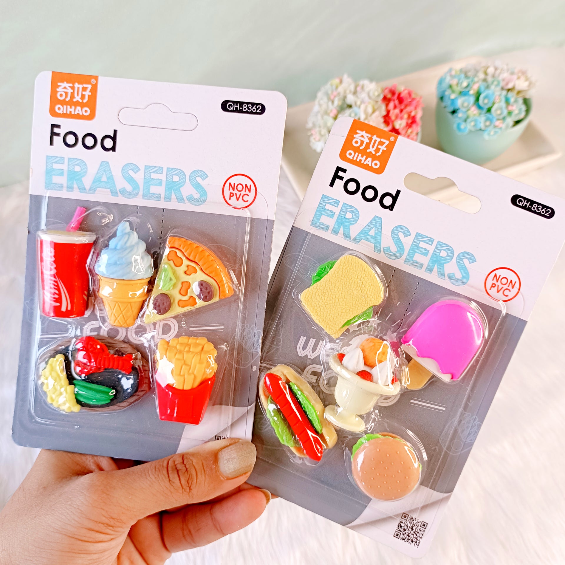 Food Theme Eraser Set