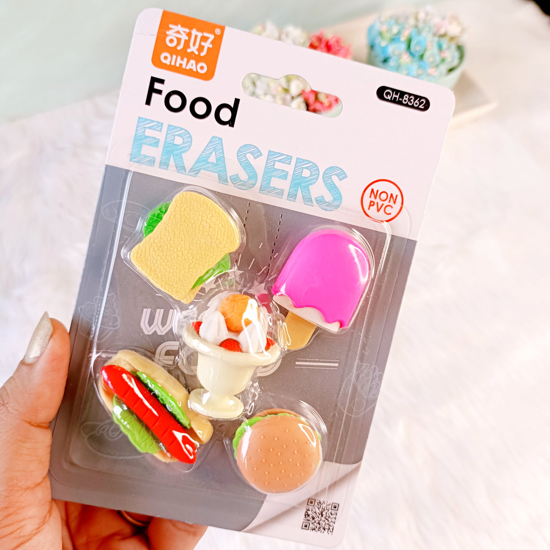Food Theme Eraser Set