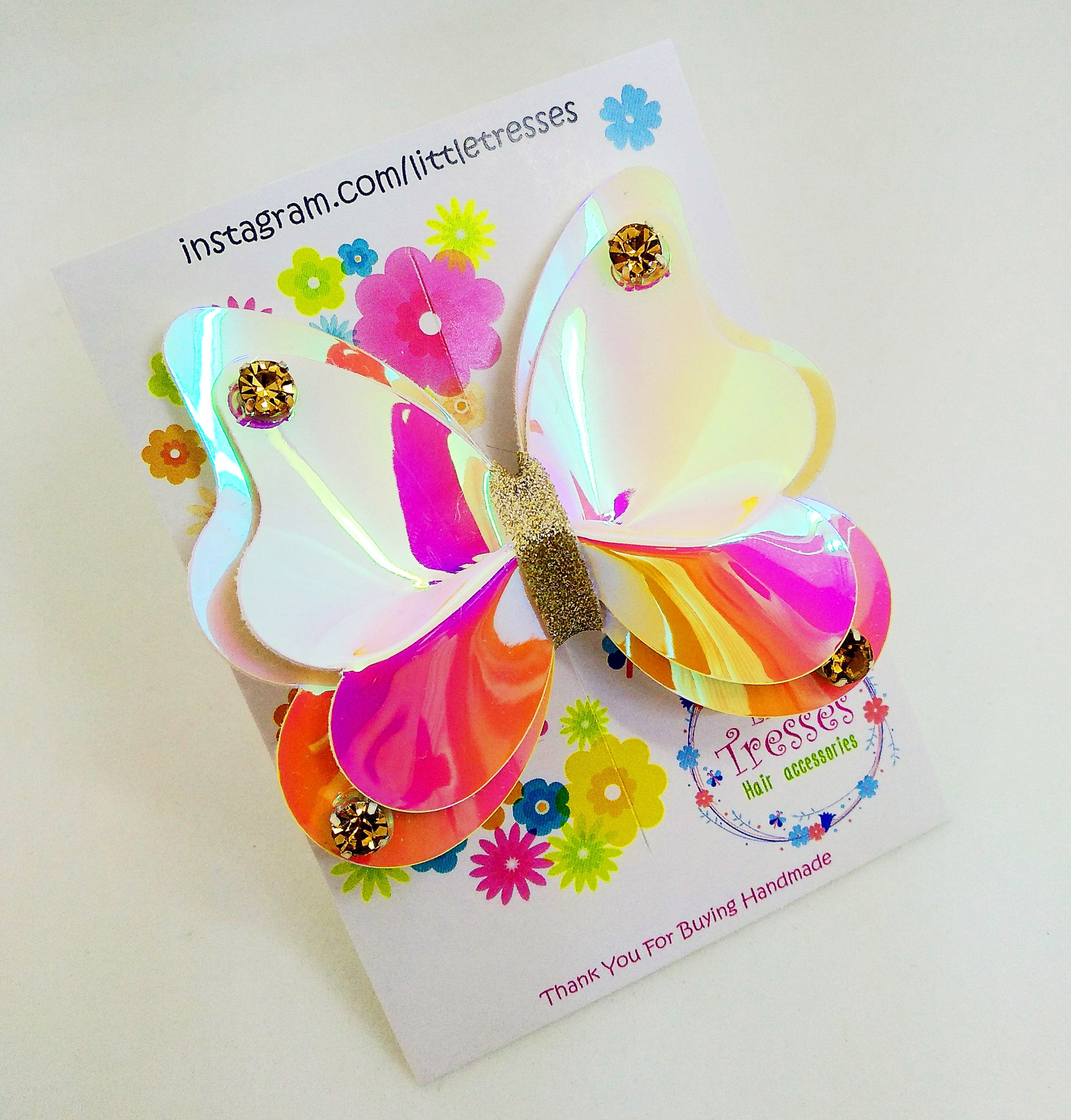 Double Shaded Butterfly Clip - Peach Tone