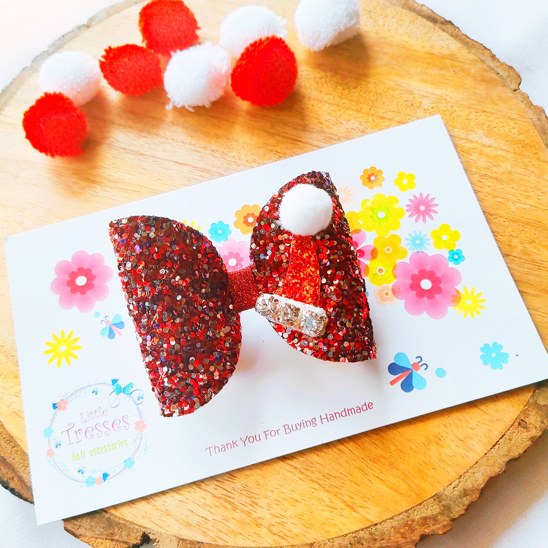 Christmas Hat Bow Clip