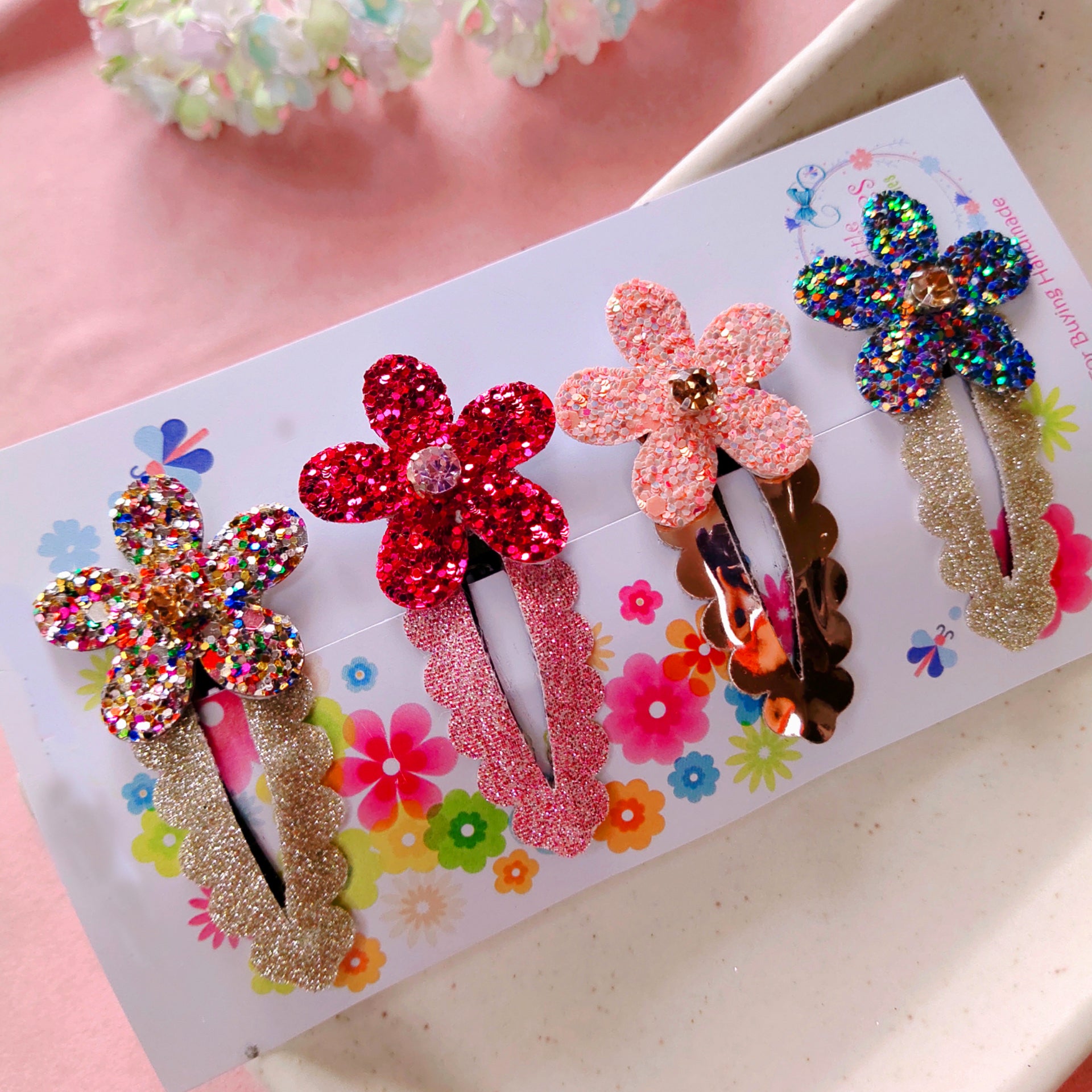 Combo of Flower SnapOn Clips - Style2