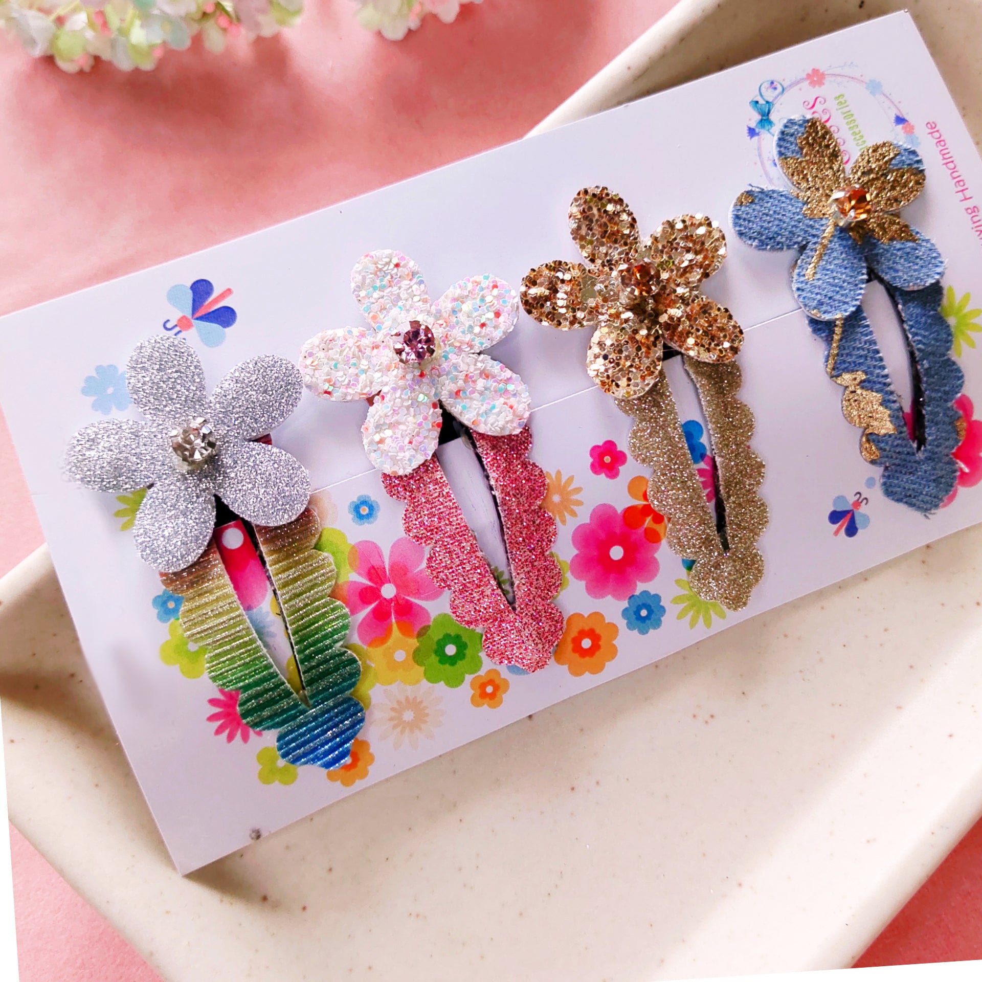 Combo of Flower SnapOn Clips - Style3