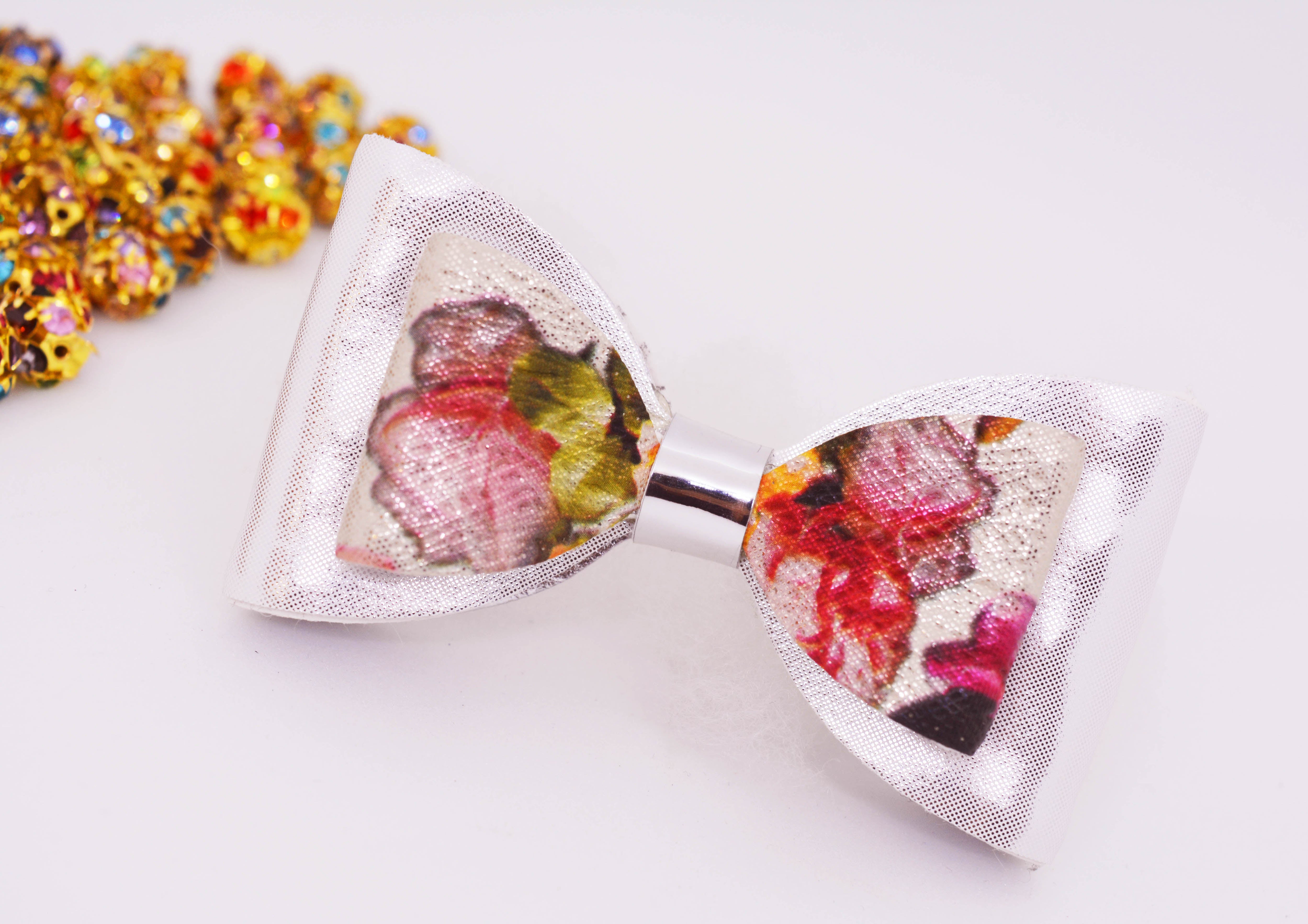 Double Layer Bow Clip - White