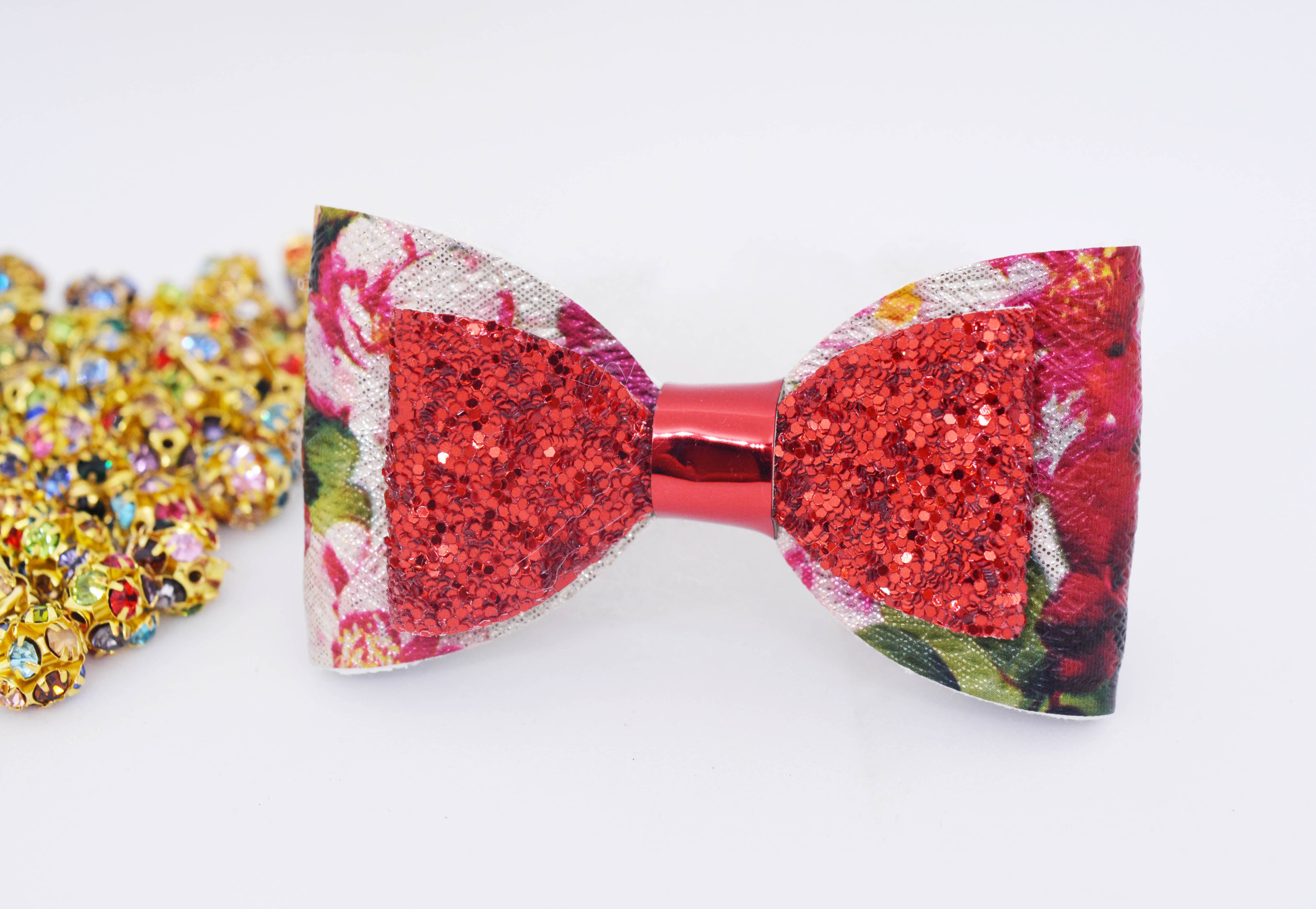 Double Layer Bow Clip - Red Multicolor