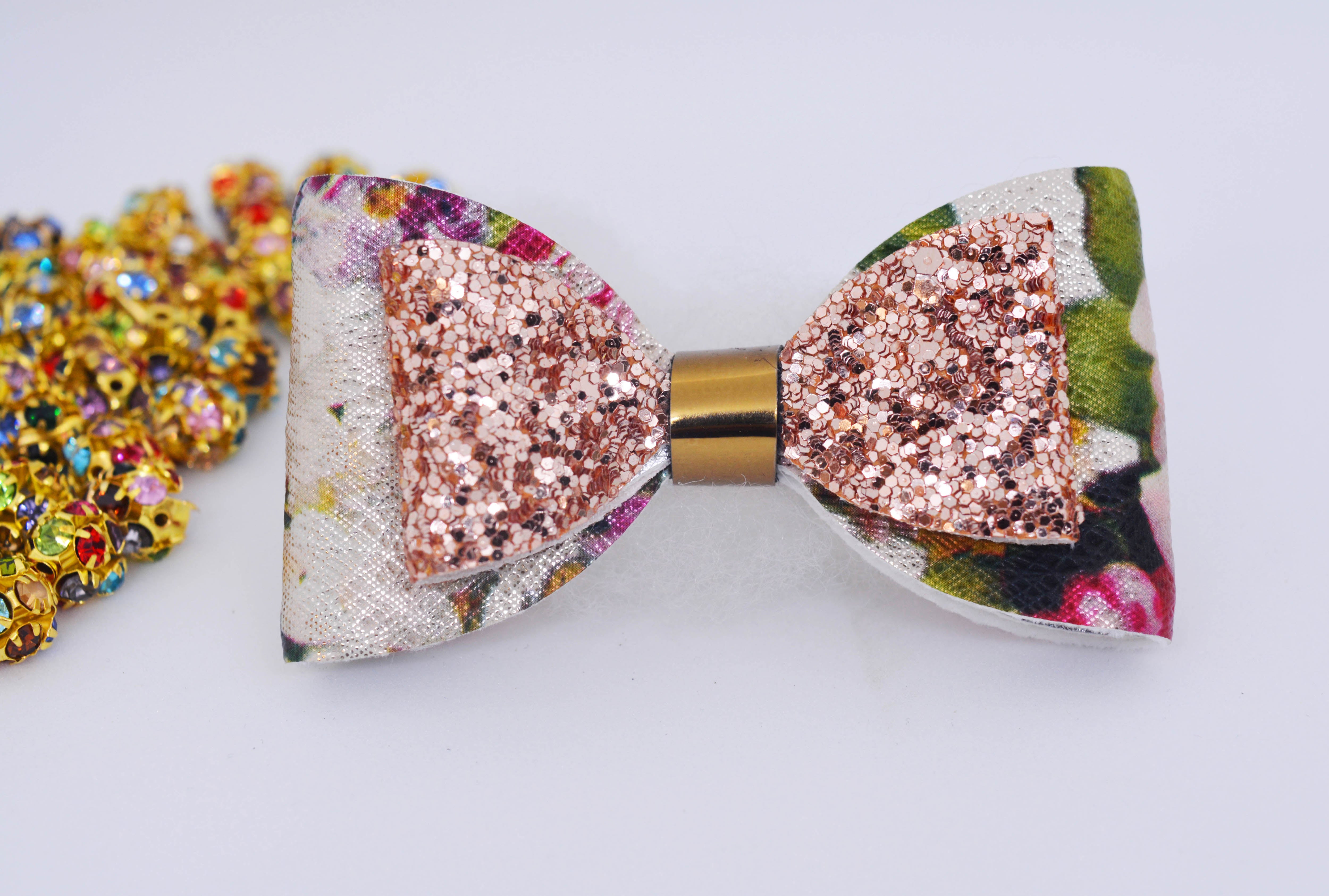 Double Layer Bow Clip - Rose Gold Multicolor