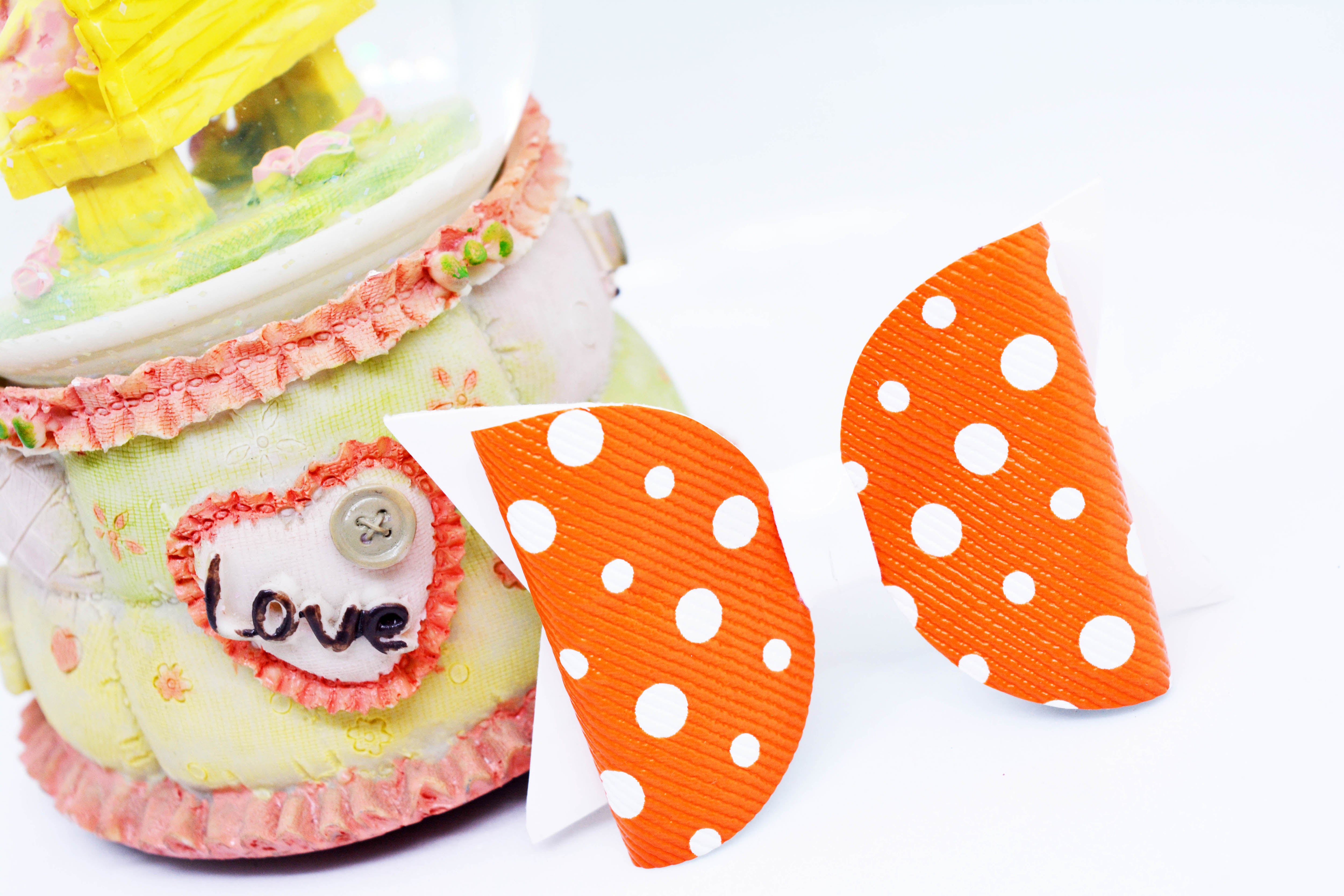 Bow with Arrow Clip - Orange Polka