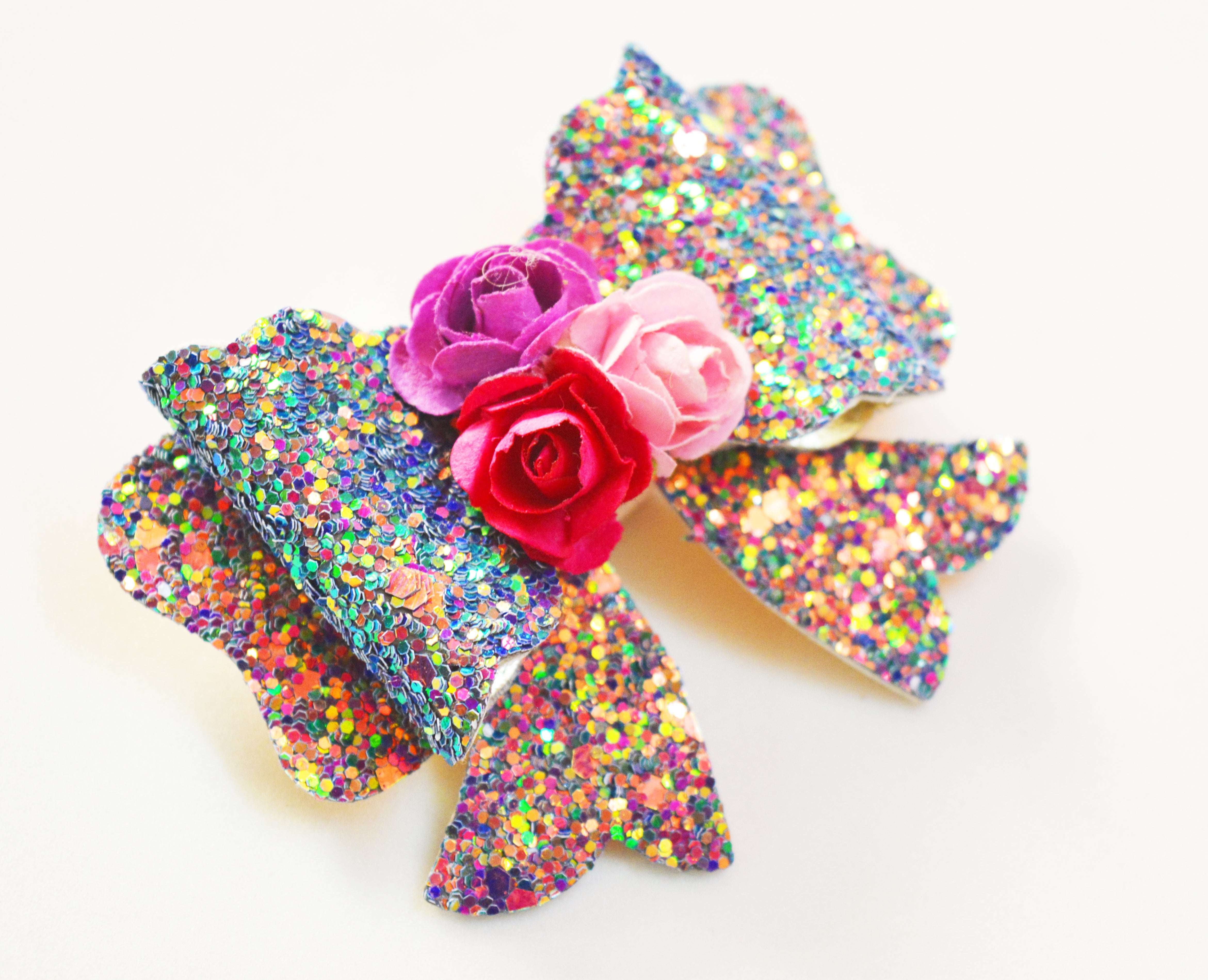 Scalloped Bow Clip - Purple