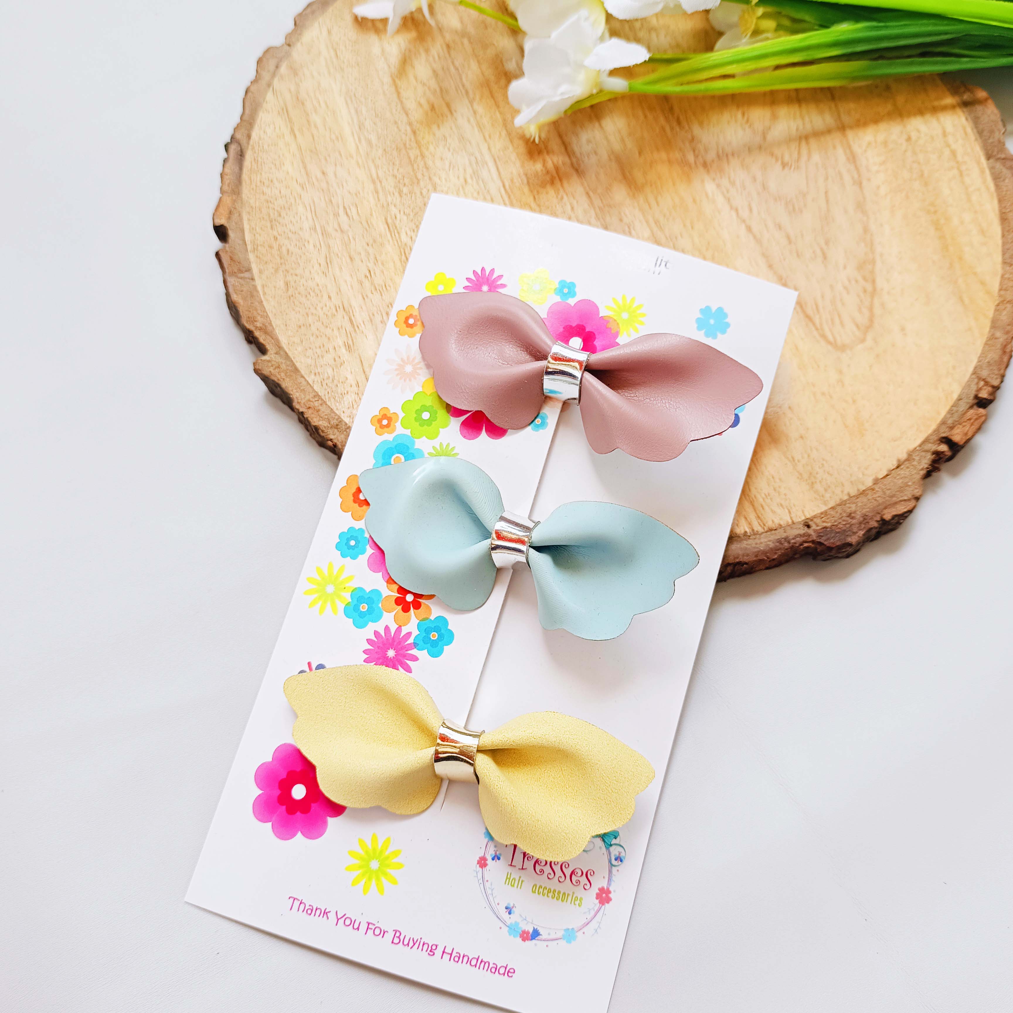 Combo of 3 Wings Bow Alligator Clip - Style 4