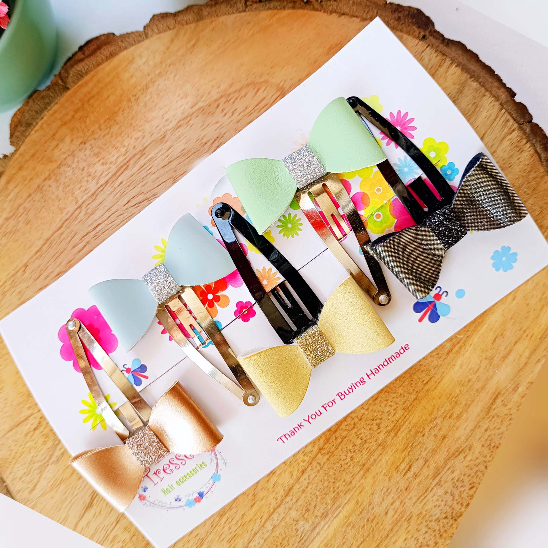 Combo of 5 mini bow clips - Style 1