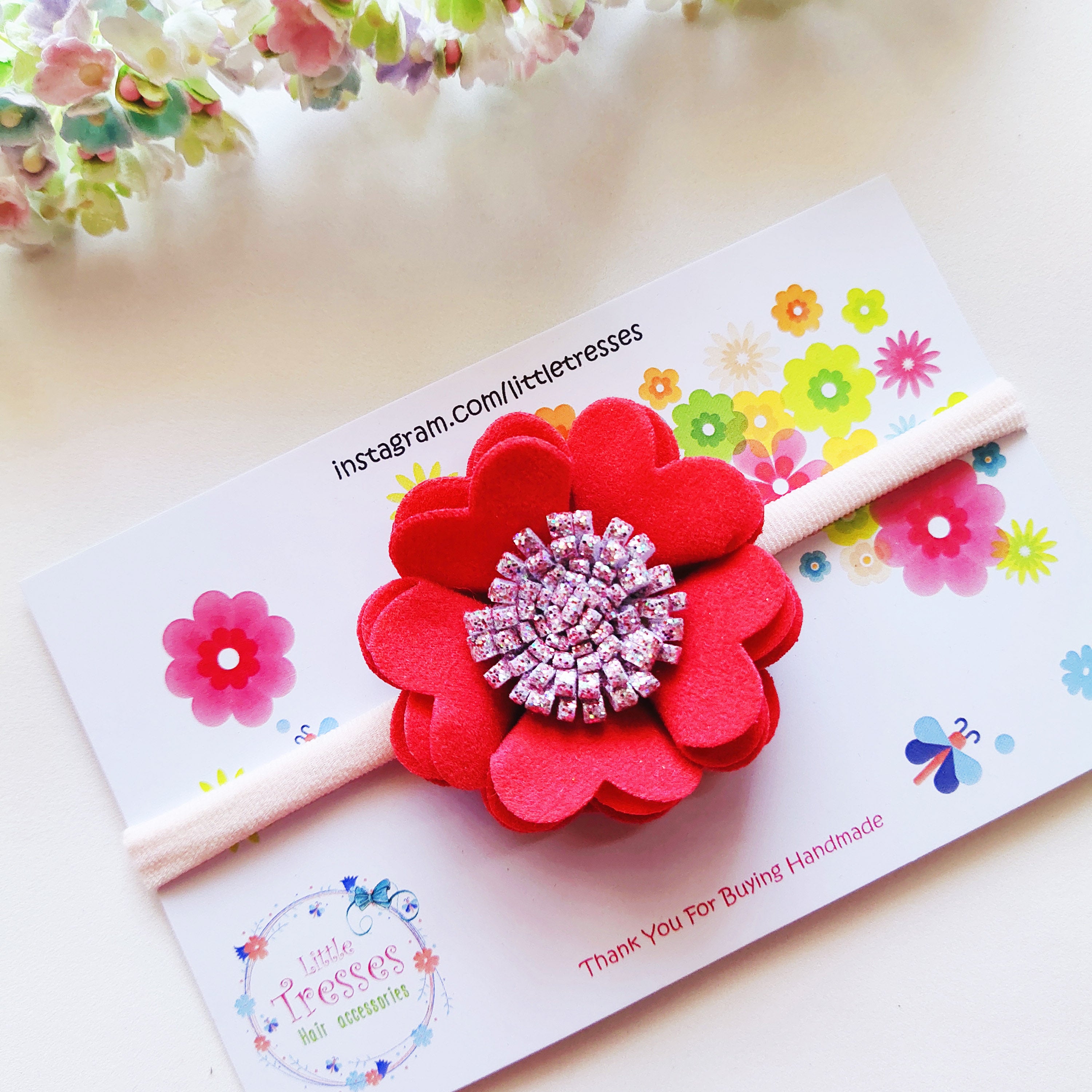 Peach Scalloped Flower Soft Headband