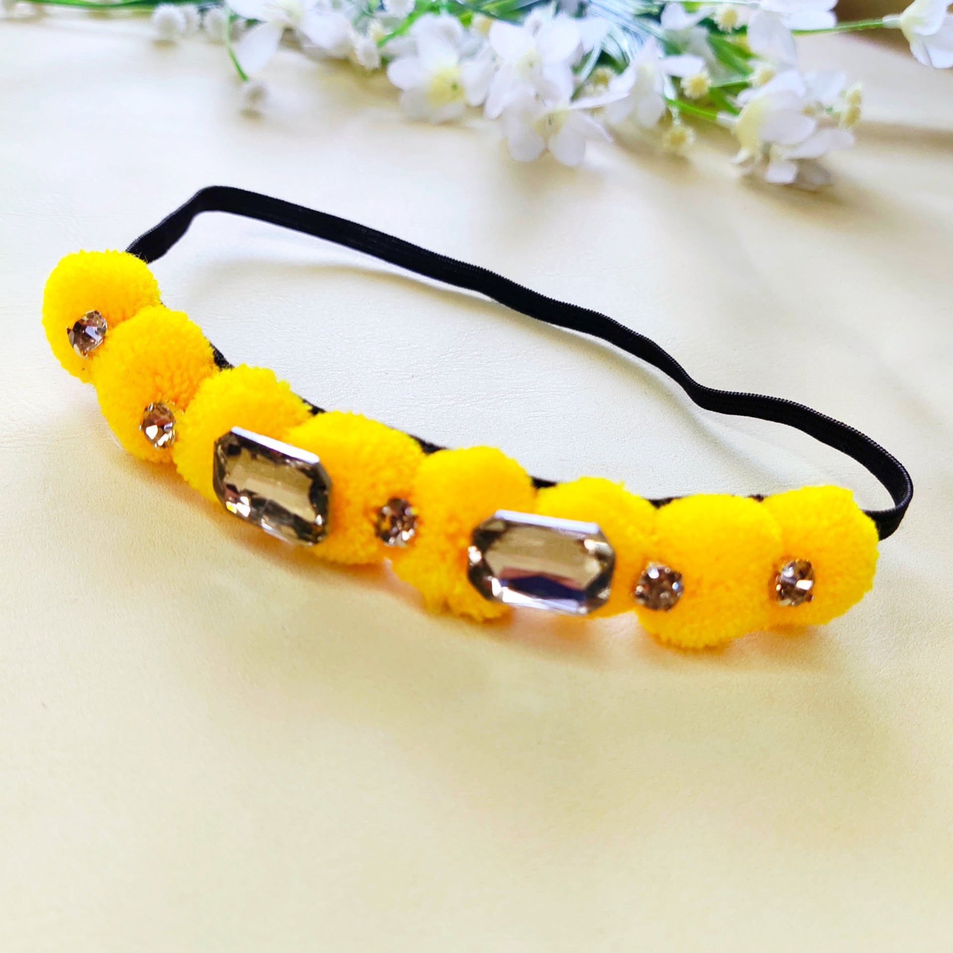 Tiara Stretchable Headband - Yellow