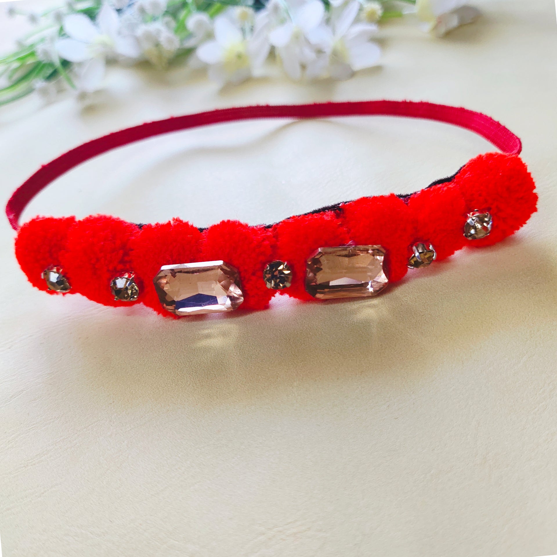 Tiara Stretchable Headband - Red