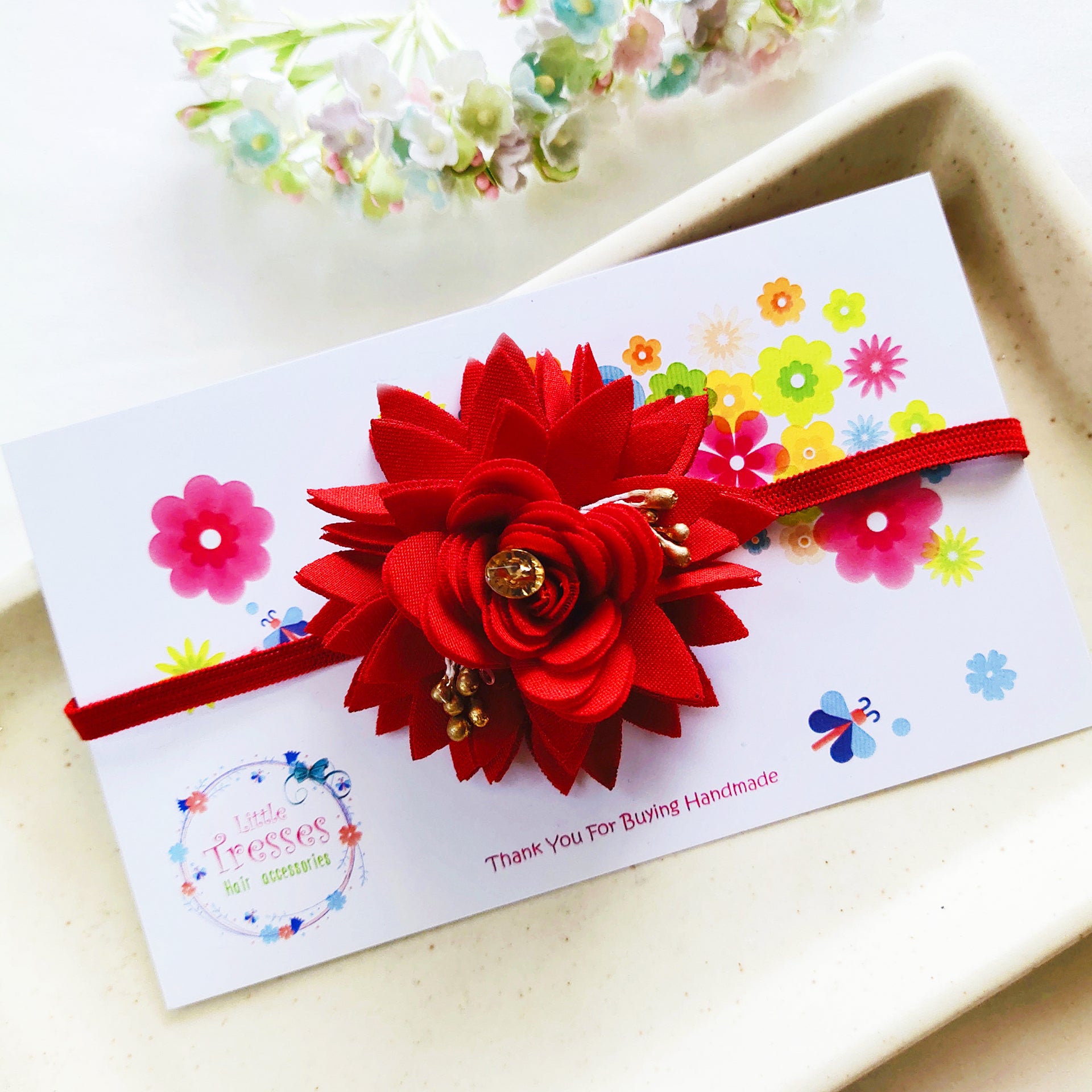 Flower Headband - Red