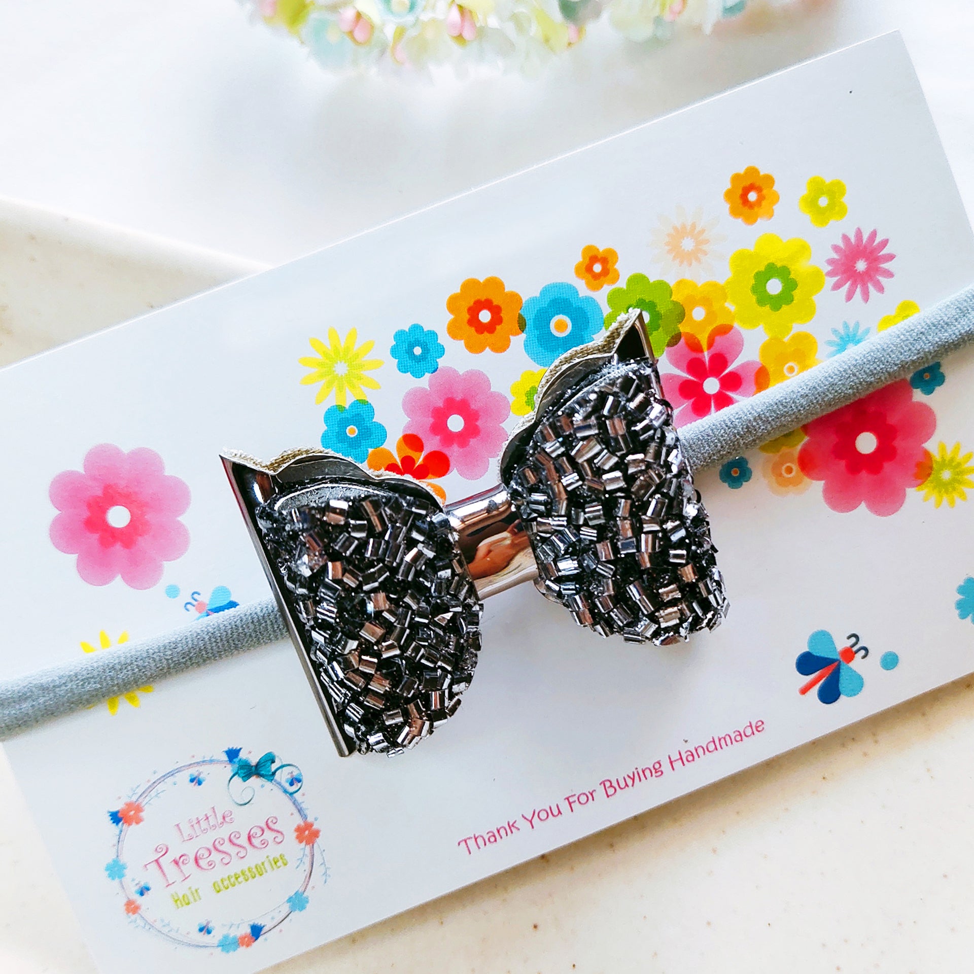 Layered Macroni Headband - Gunmetal/Grey