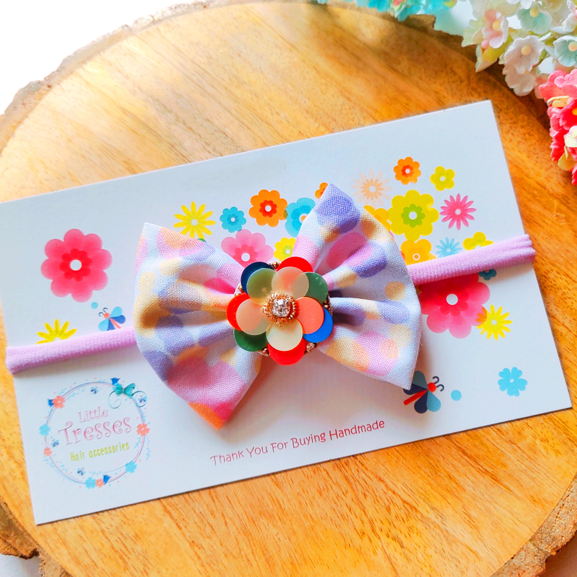 Circles with Flower Headband - Multicolor