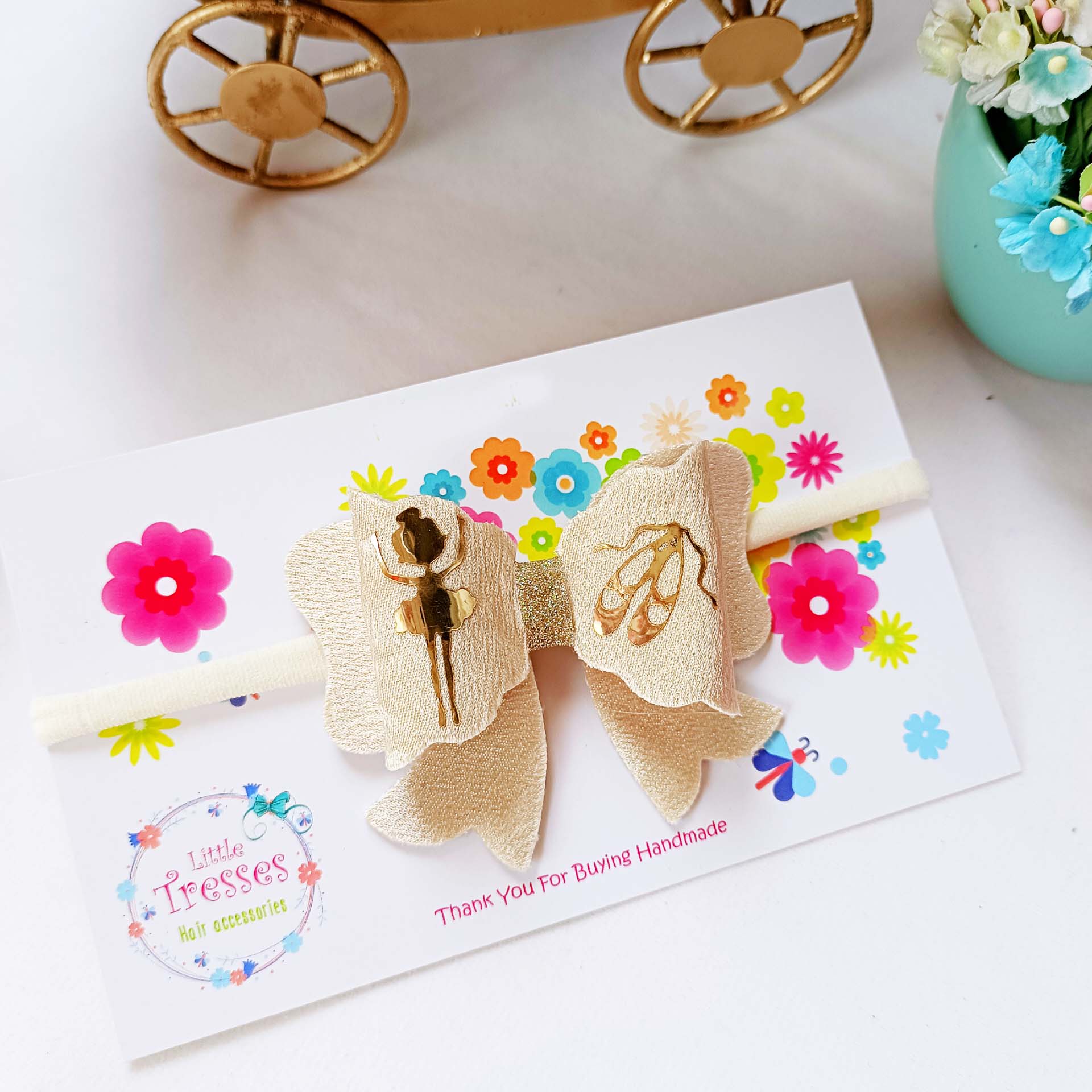 Ballerina Bow Soft Headband - Cream