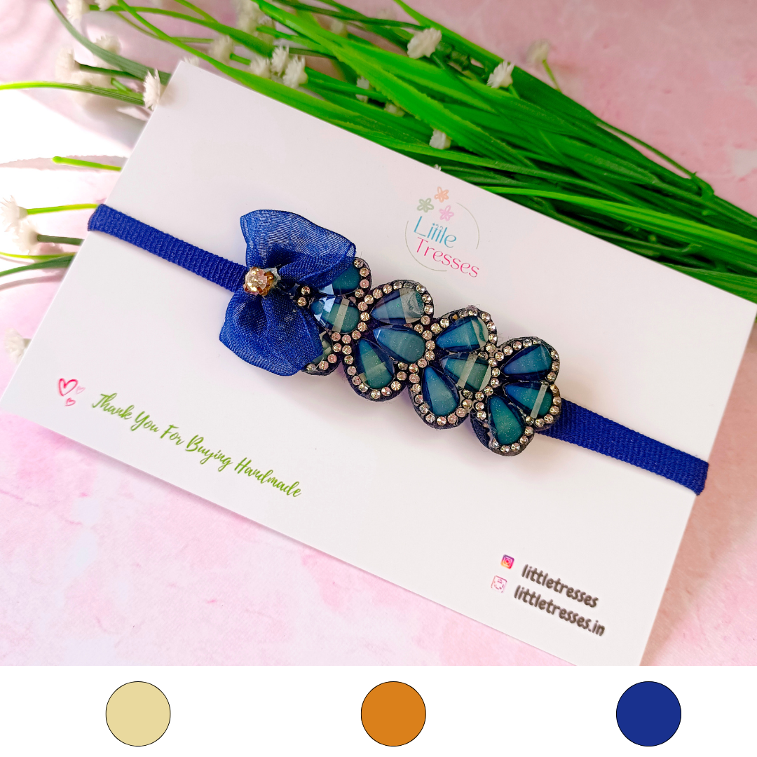 Scalloped Stripe with Bow Soft Headband