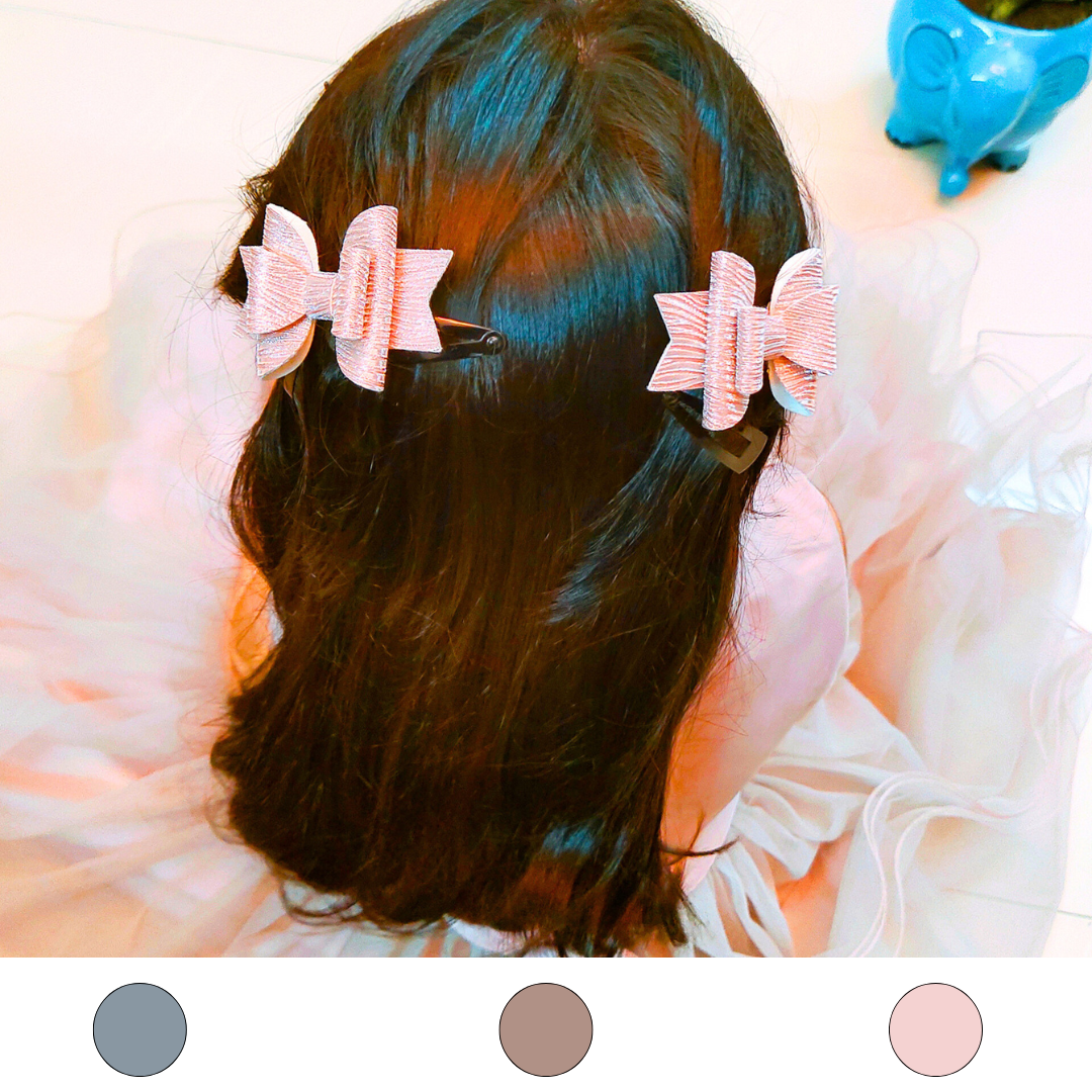 Double Layered Metallic Side Clip Pair - 3 Colors