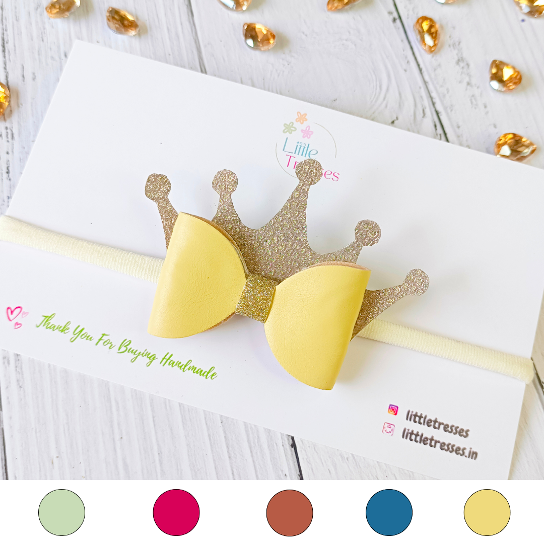 Crown Bow Soft Headband - 5 Colors
