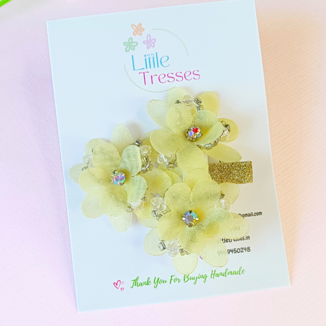 Triple Flower Alligator Clip