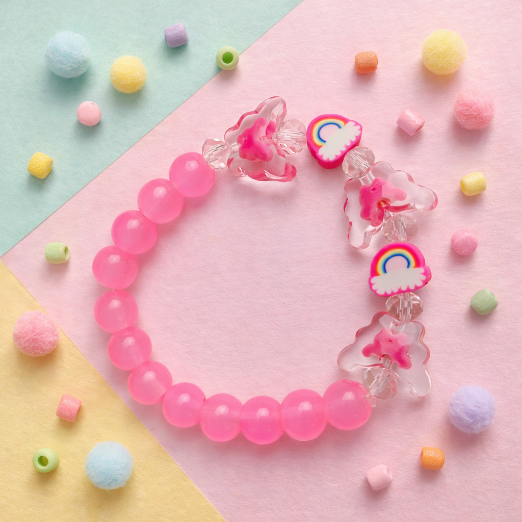 Pink Rainbow & Butterfly Bracelet