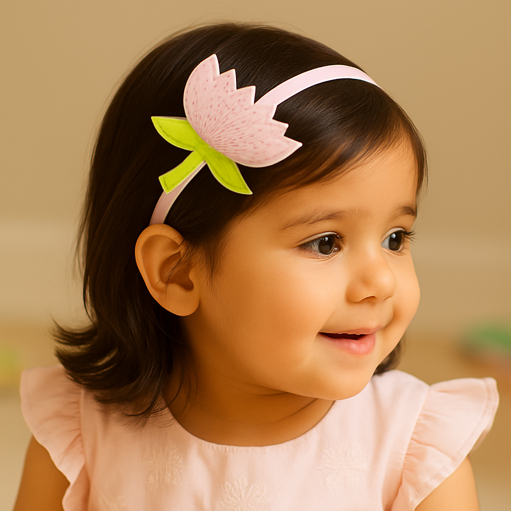 Beaded Light Pink Lotus Soft Headband