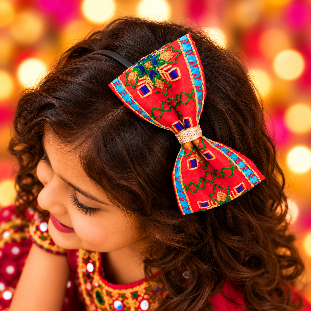 Rangeela Navratri Embroidered Headband – Red