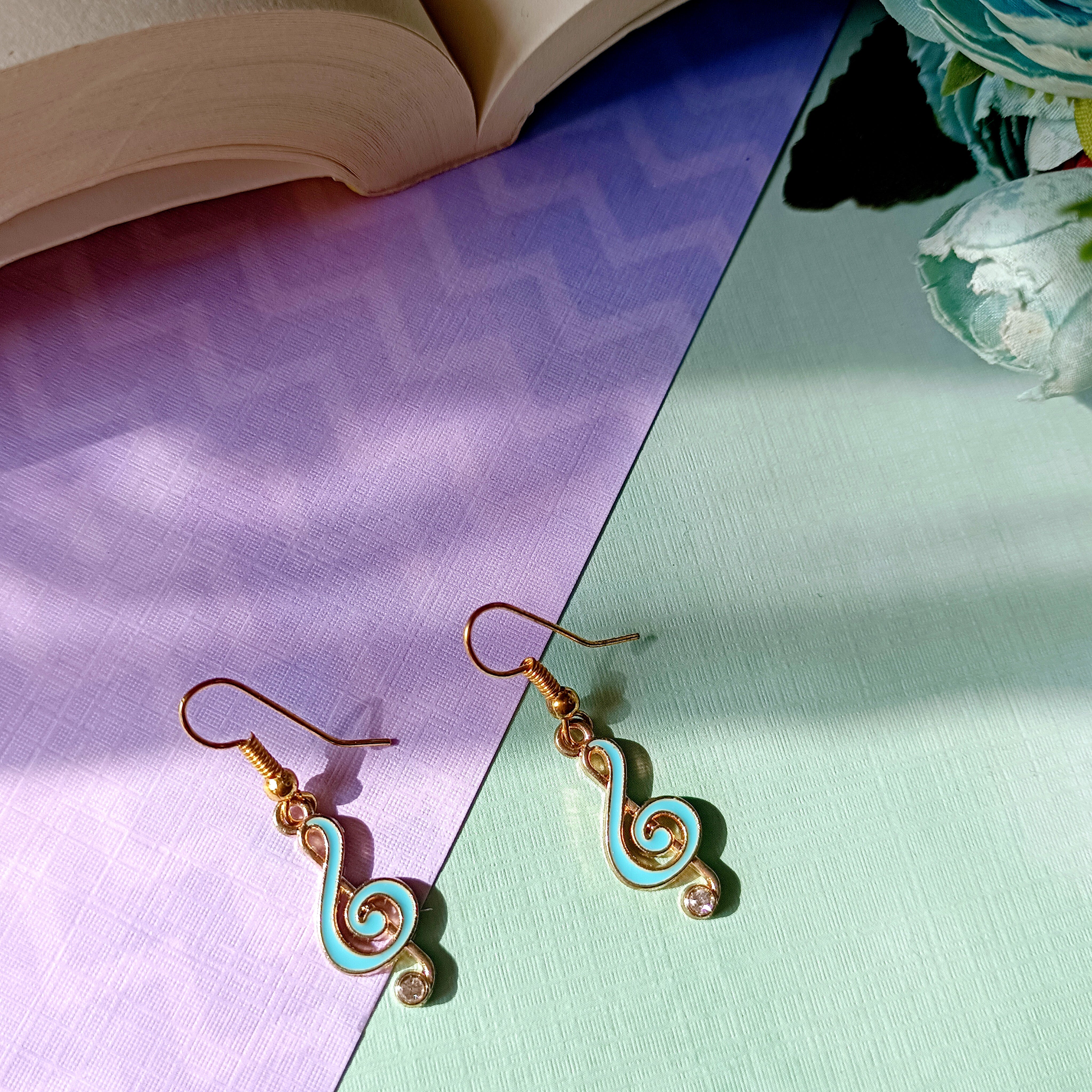 Blue Musical Noted Earrings