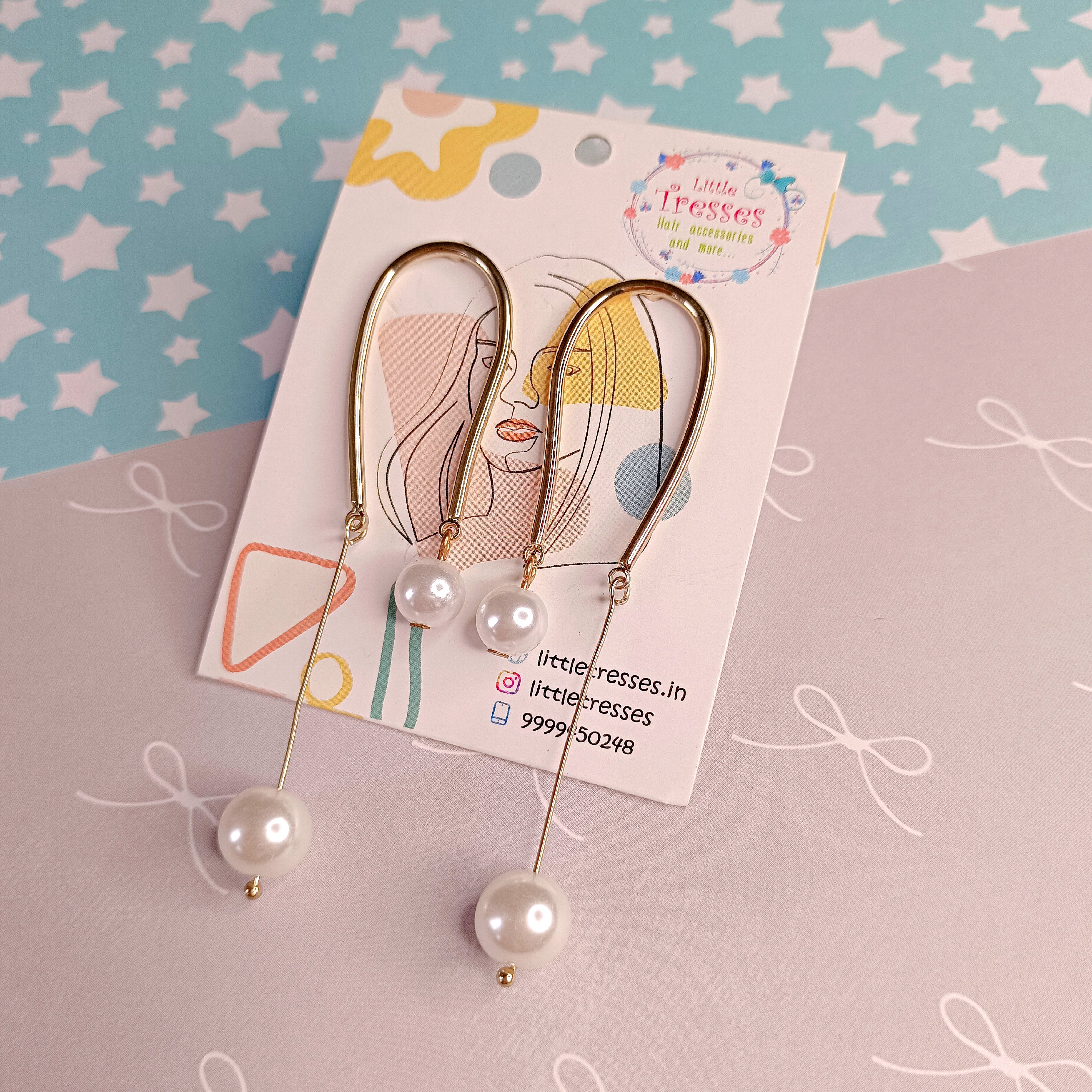 Uneven Pearl String Earrings