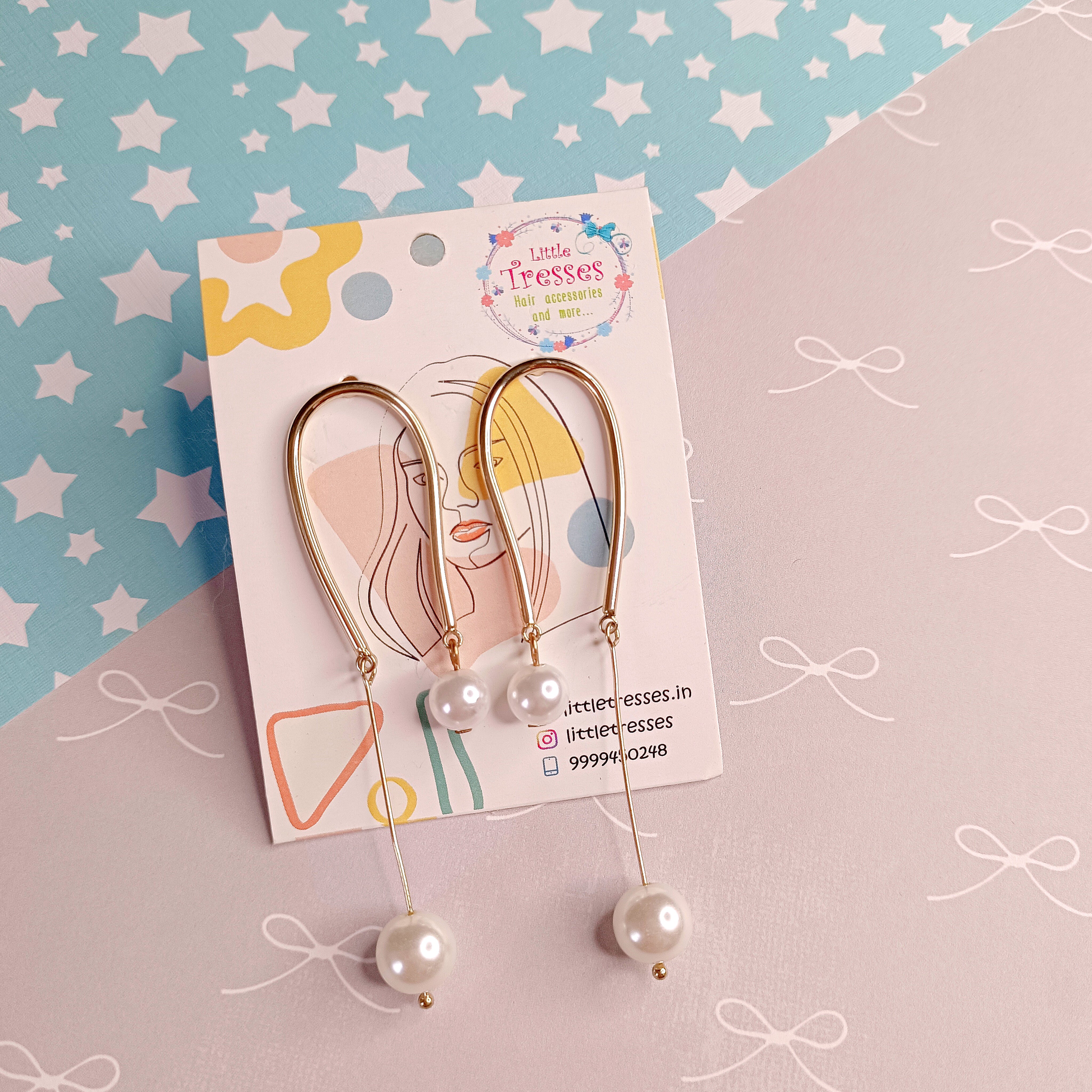 Uneven Pearl String Earrings