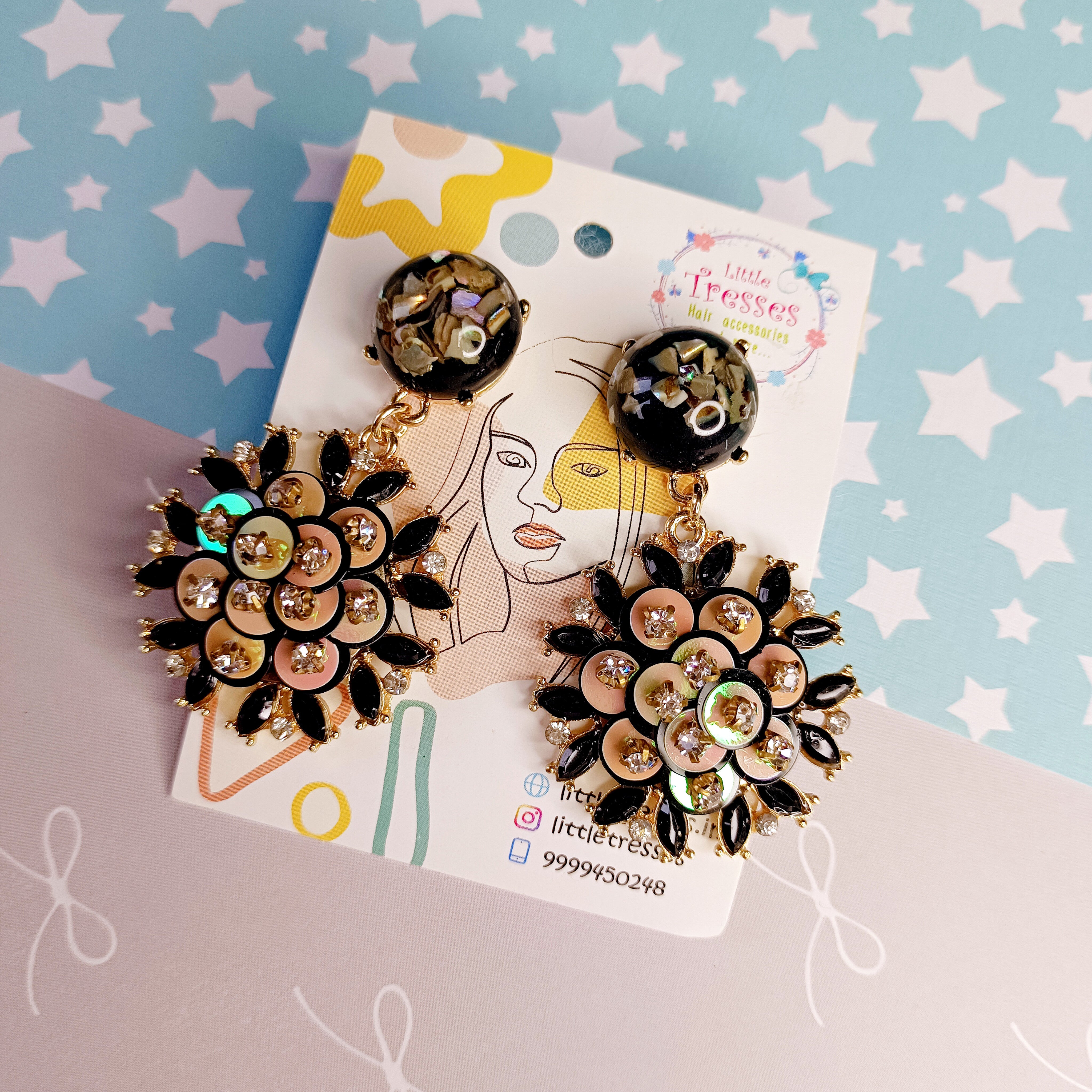 Black Shooting Star Earring