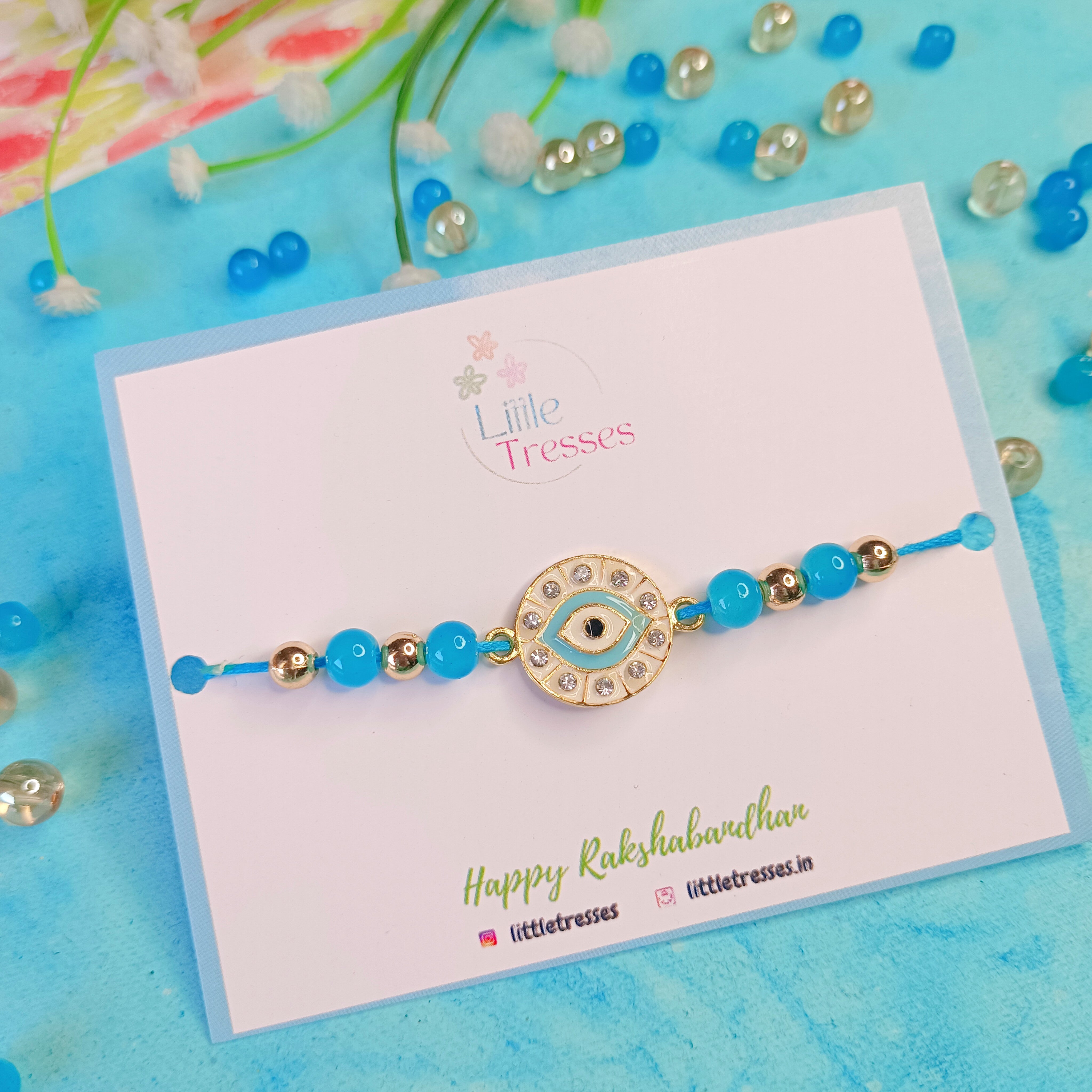 Evil Eye Light Blue Rakhi