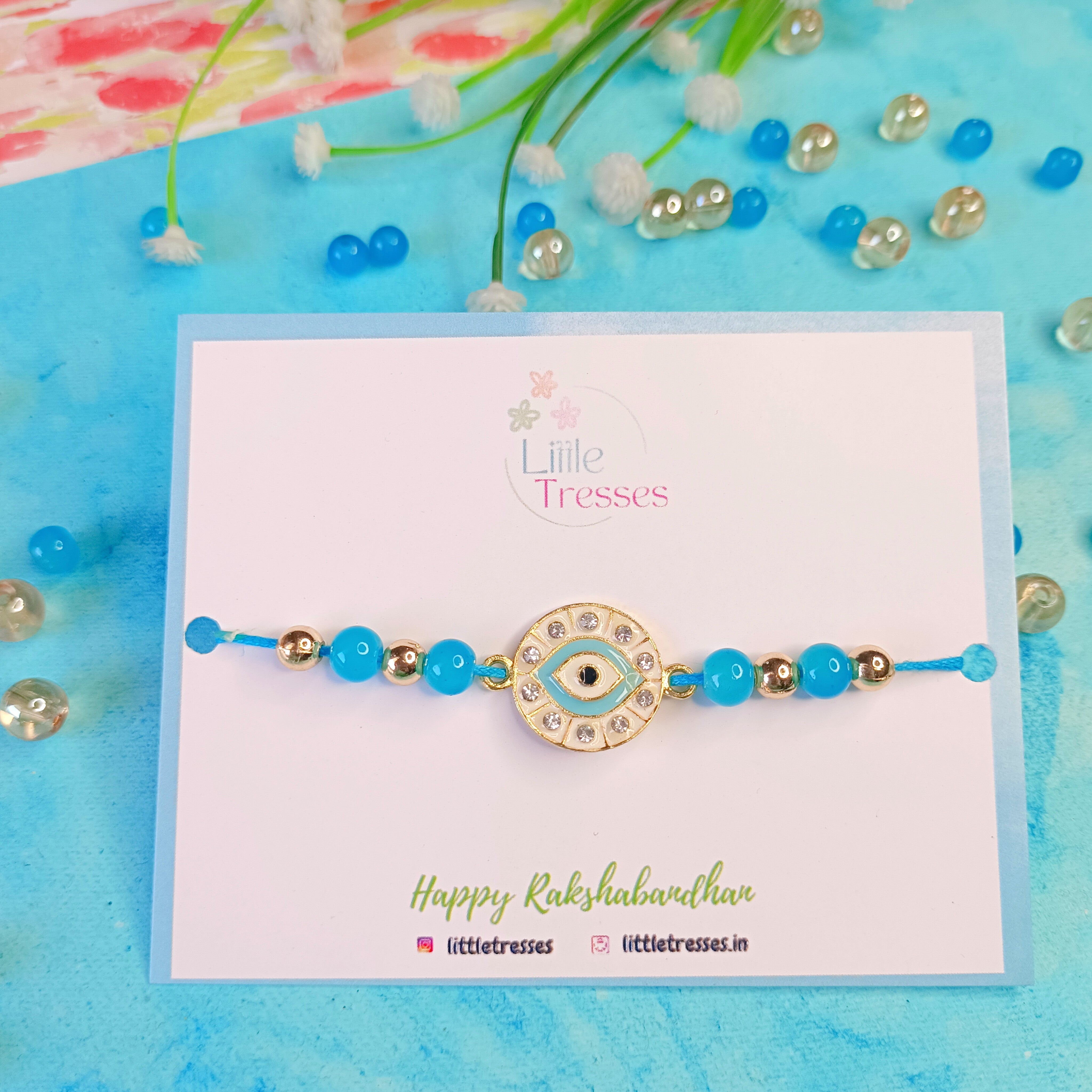 Evil Eye Light Blue Rakhi