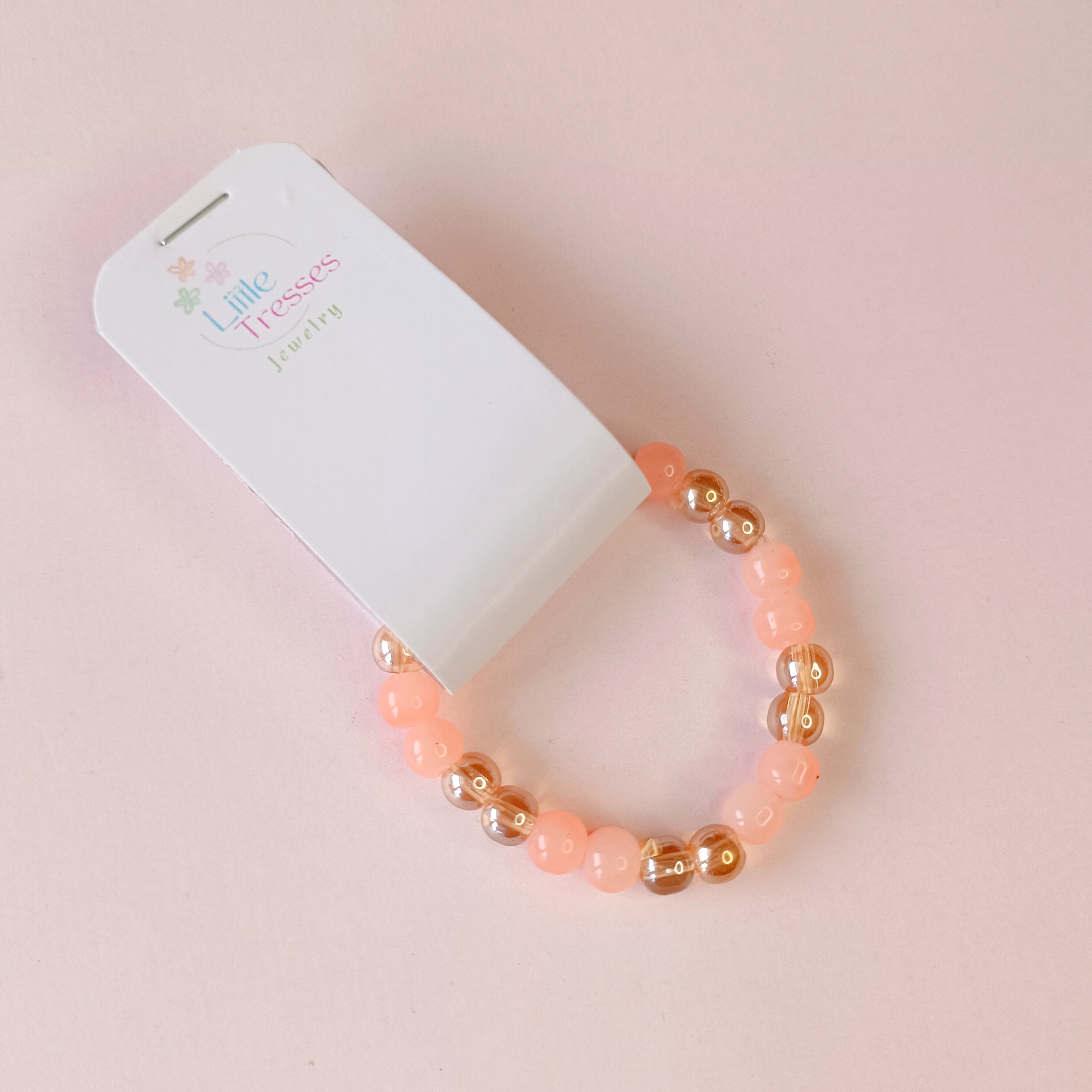 Peach & Rose Gold Big Partywear bow headband with bracelet