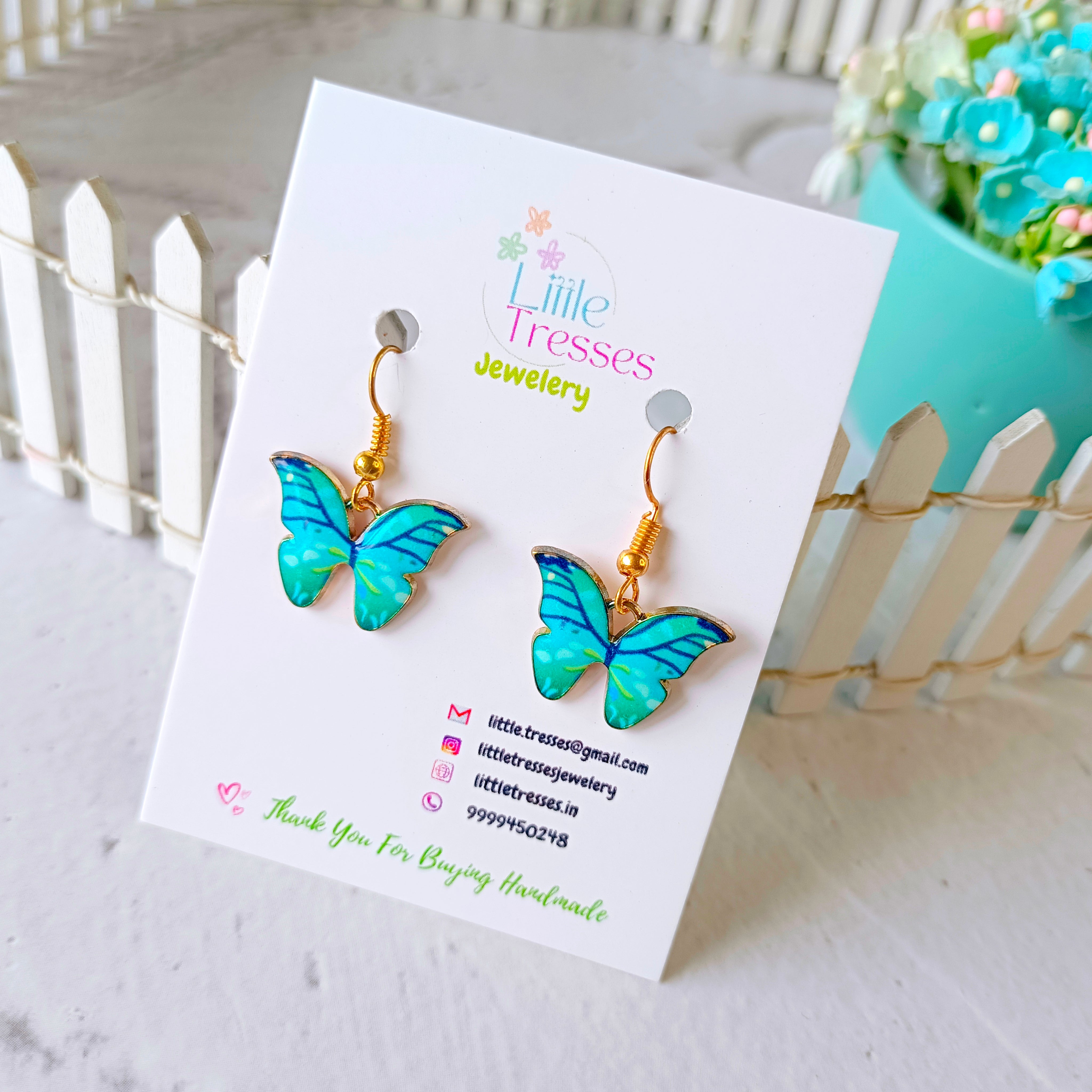 Butterfly Earrings - Blue